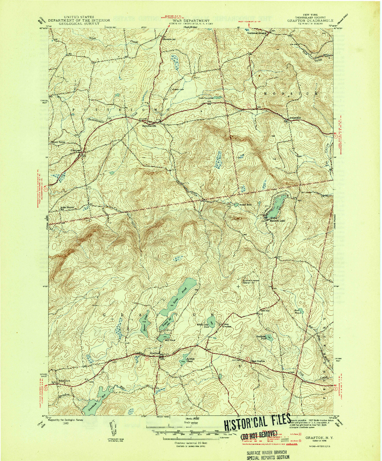 USGS 1:31680-SCALE QUADRANGLE FOR GRAFTON, NY 1946