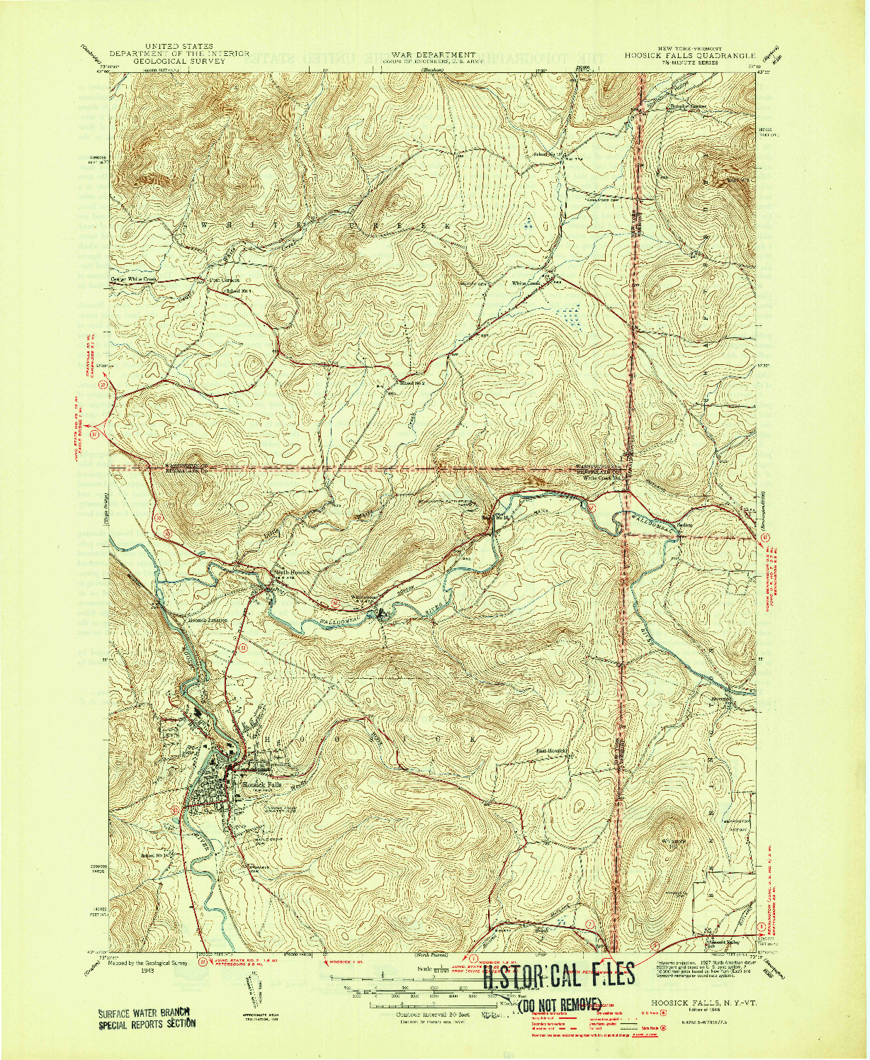 USGS 1:31680-SCALE QUADRANGLE FOR HOOSICK FALLS, NY 1946