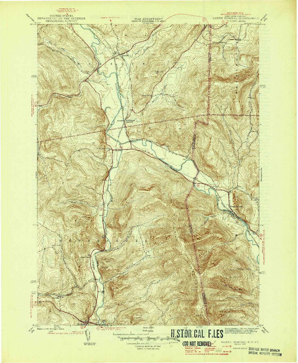 USGS 1:31680-SCALE QUADRANGLE FOR NORTH POWNAL, NY 1946