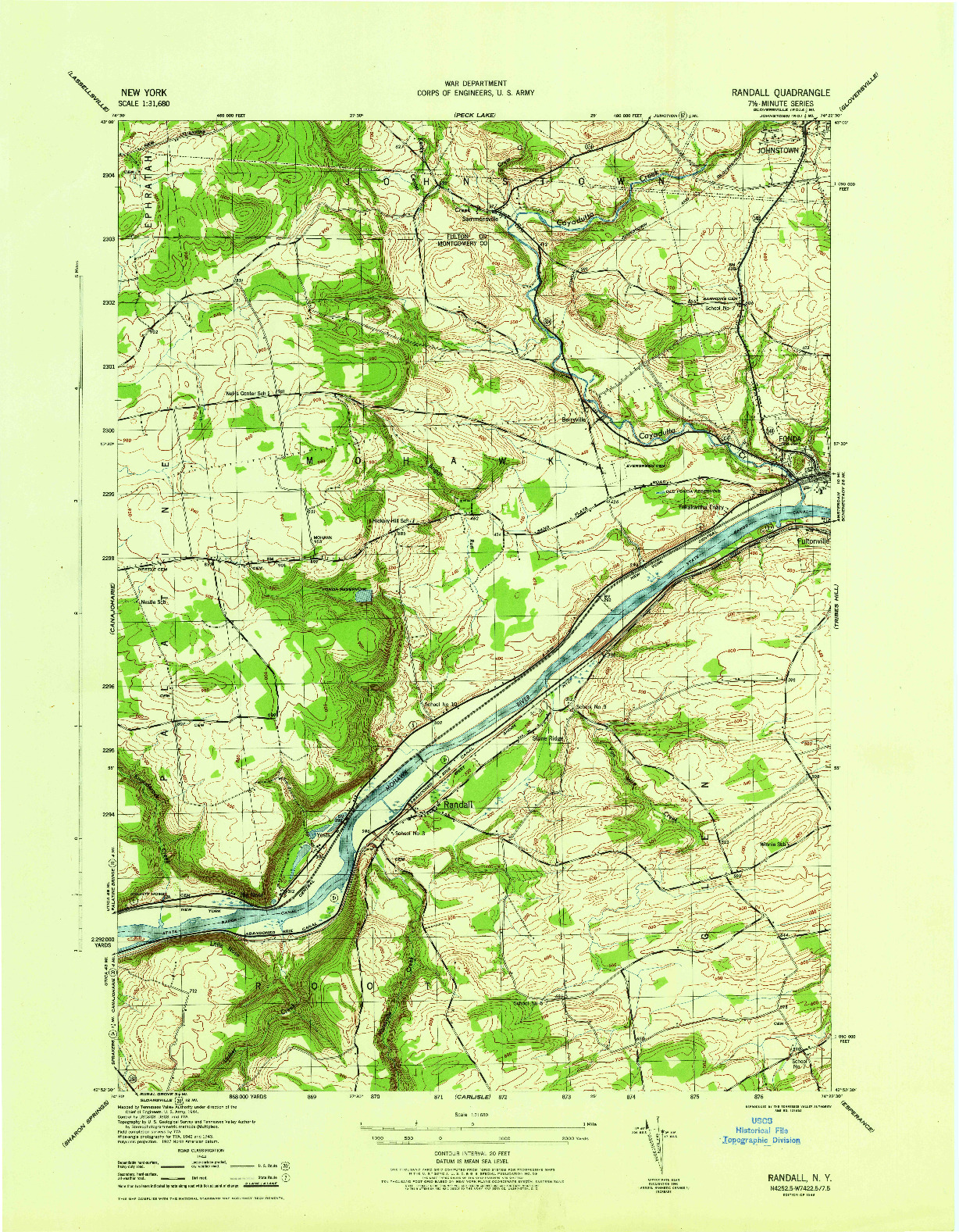 USGS 1:31680-SCALE QUADRANGLE FOR RANDALL, NY 1946