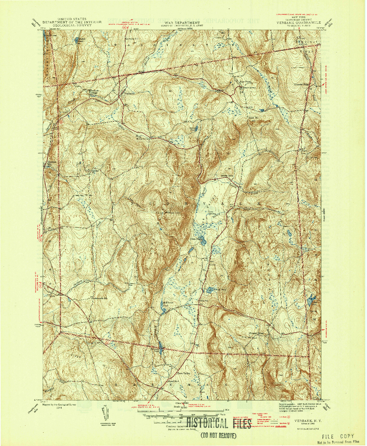 USGS 1:31680-SCALE QUADRANGLE FOR VERBANK, NY 1946