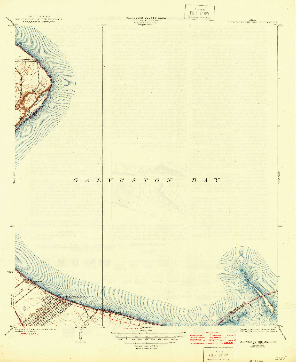 USGS 1:31680-SCALE QUADRANGLE FOR CLIFTON BY THE SEA, TX 1932