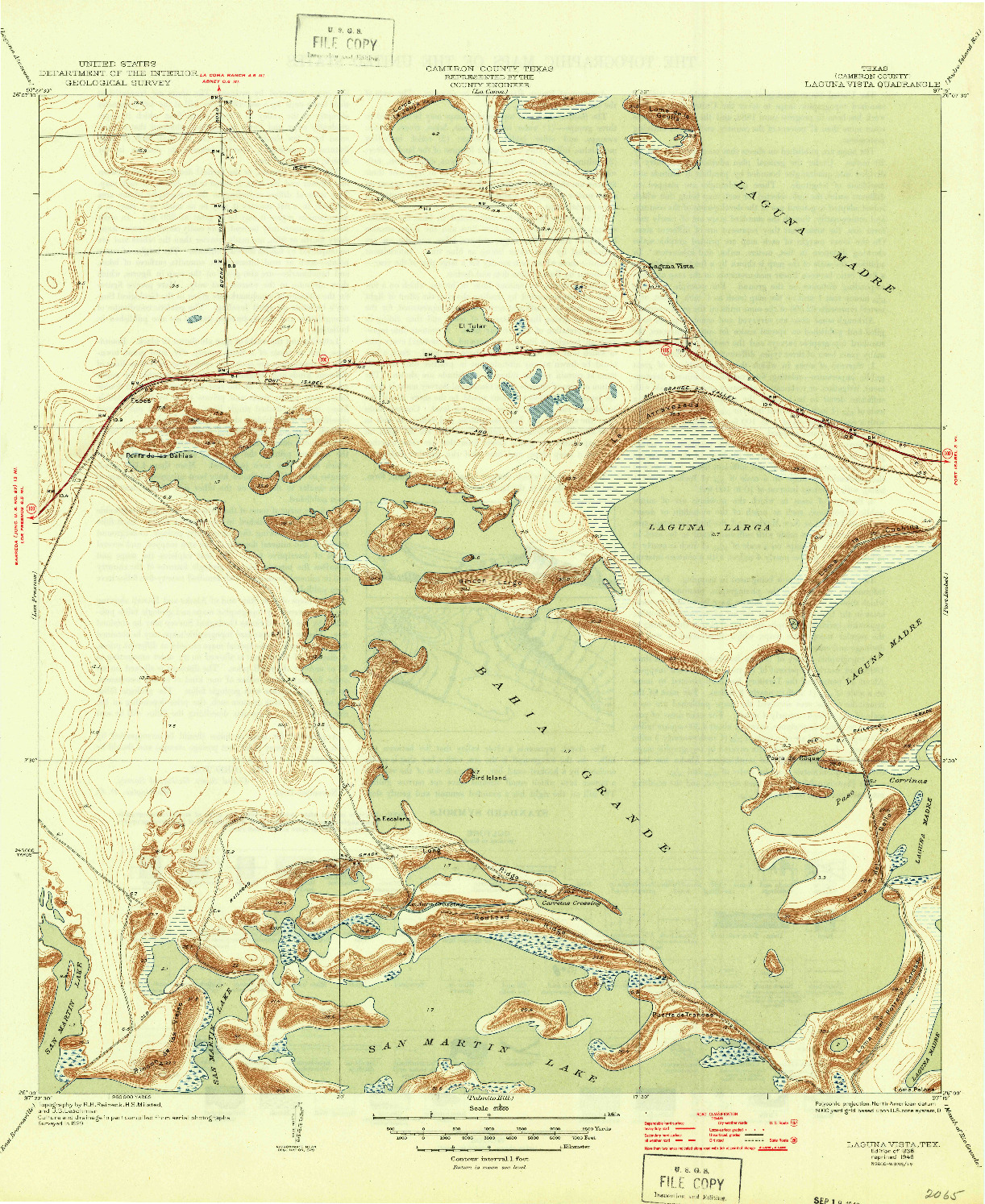 USGS 1:31680-SCALE QUADRANGLE FOR LAGUNA VISTA, TX 1936