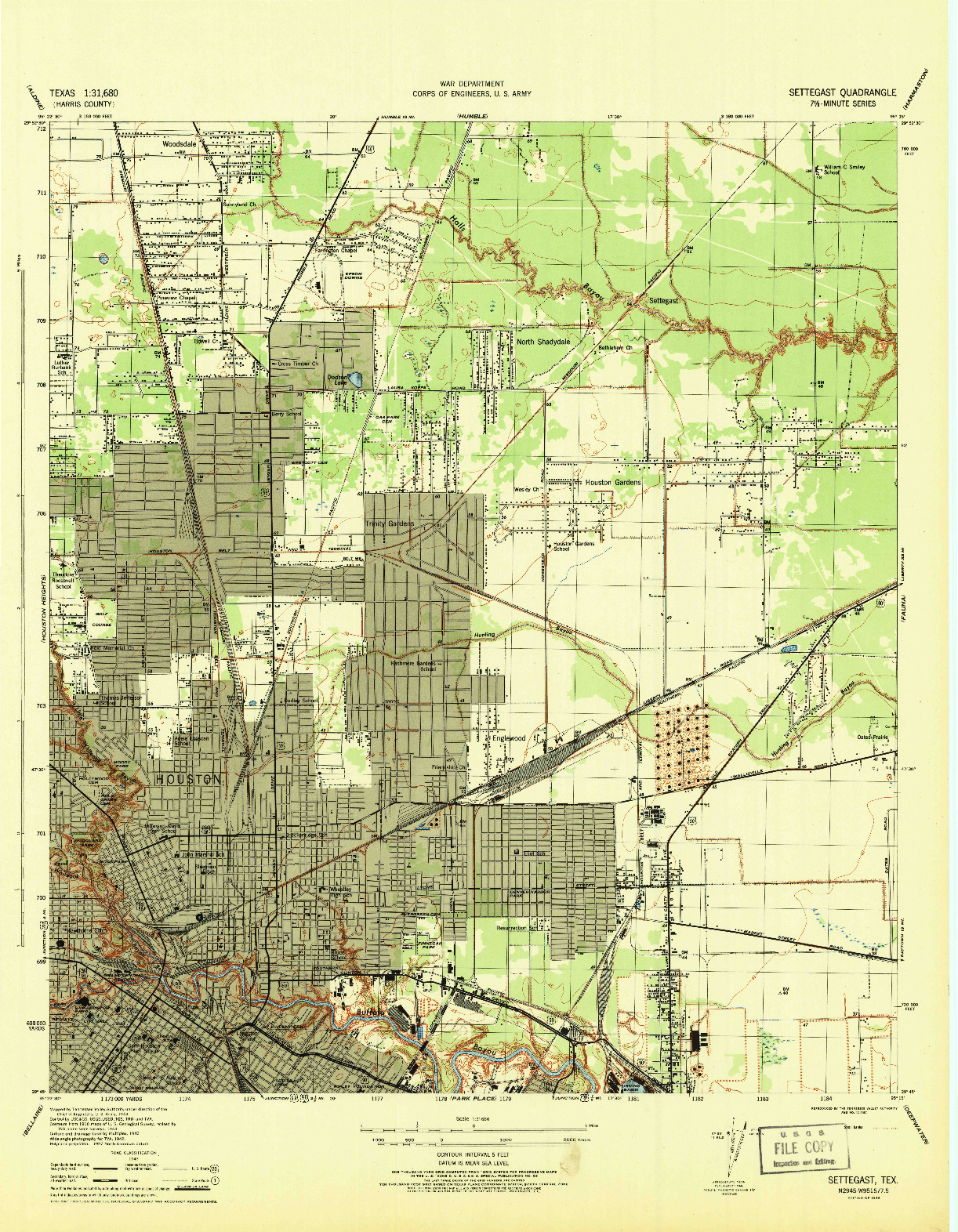 USGS 1:31680-SCALE QUADRANGLE FOR SETTEGAST, TX 1946