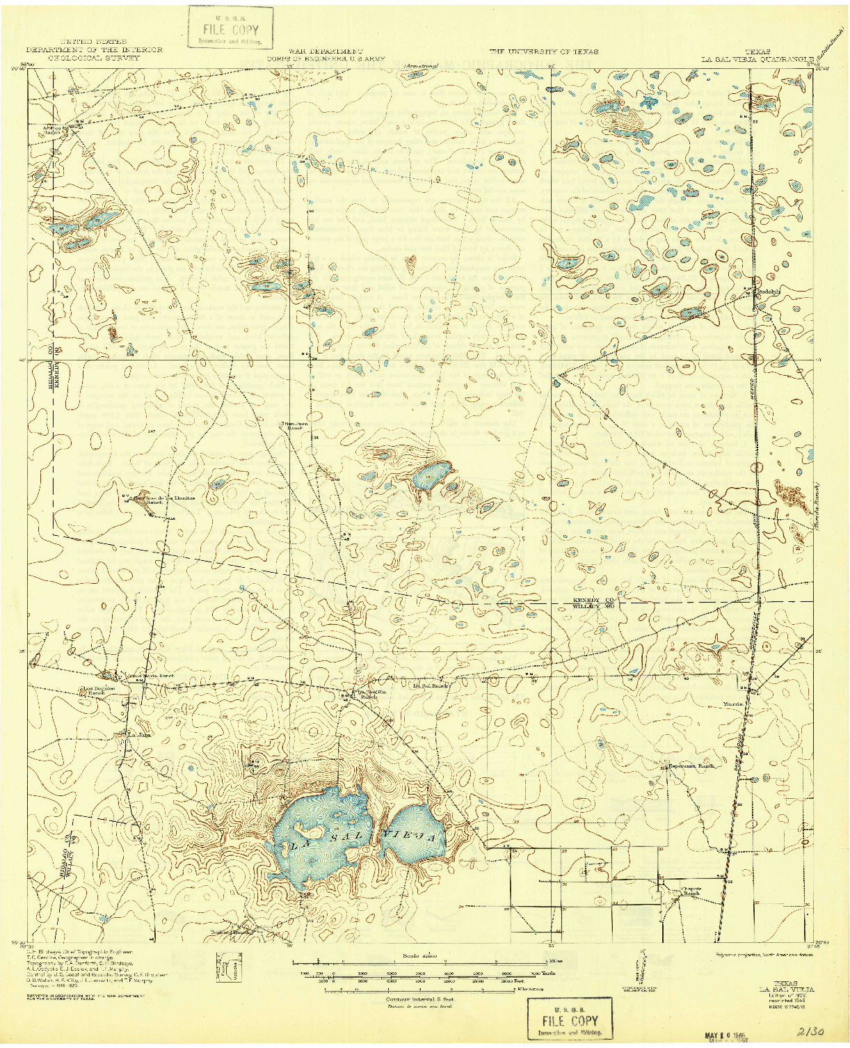 USGS 1:62500-SCALE QUADRANGLE FOR LA SAL VIEJA, TX 1922
