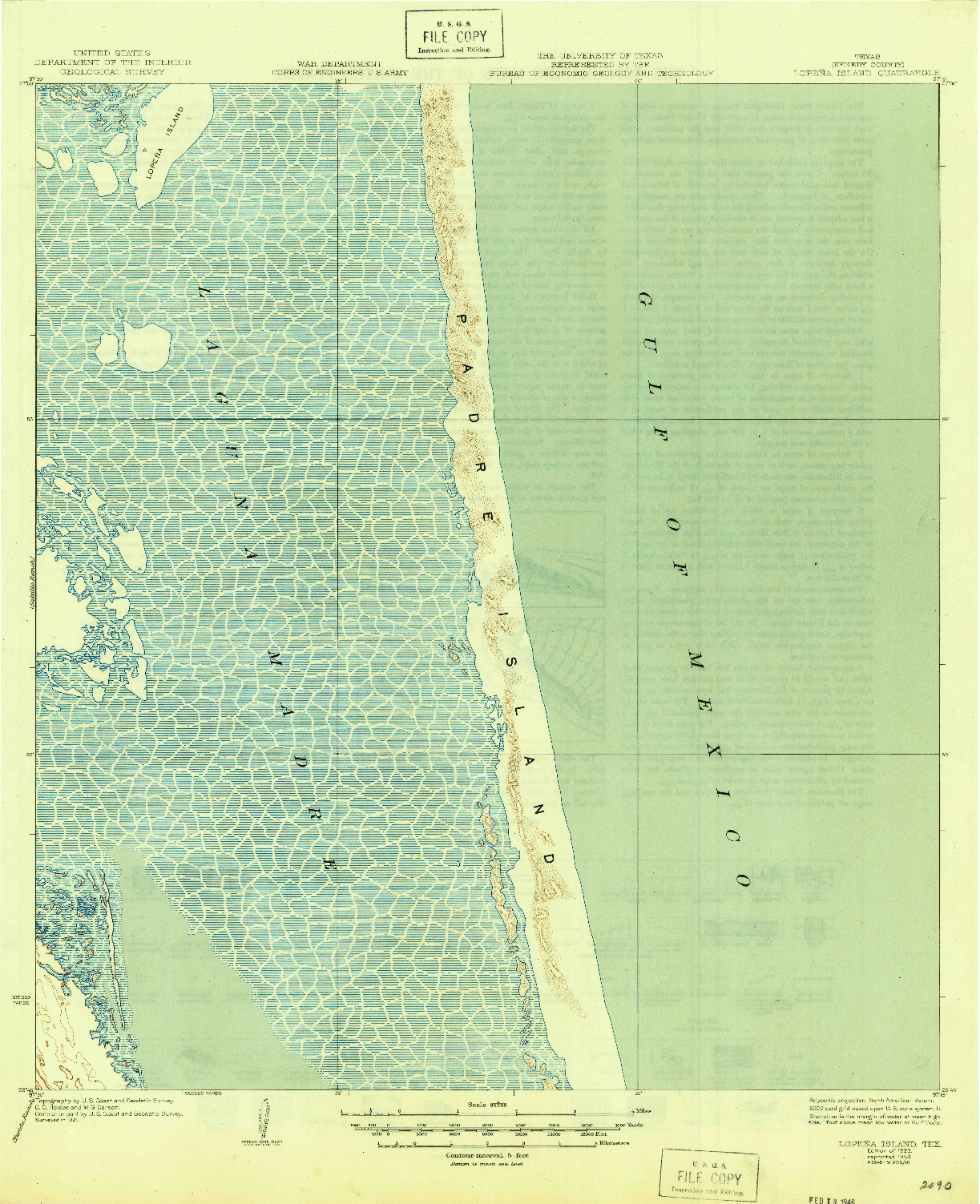 USGS 1:62500-SCALE QUADRANGLE FOR LOPENA ISLAND, TX 1923