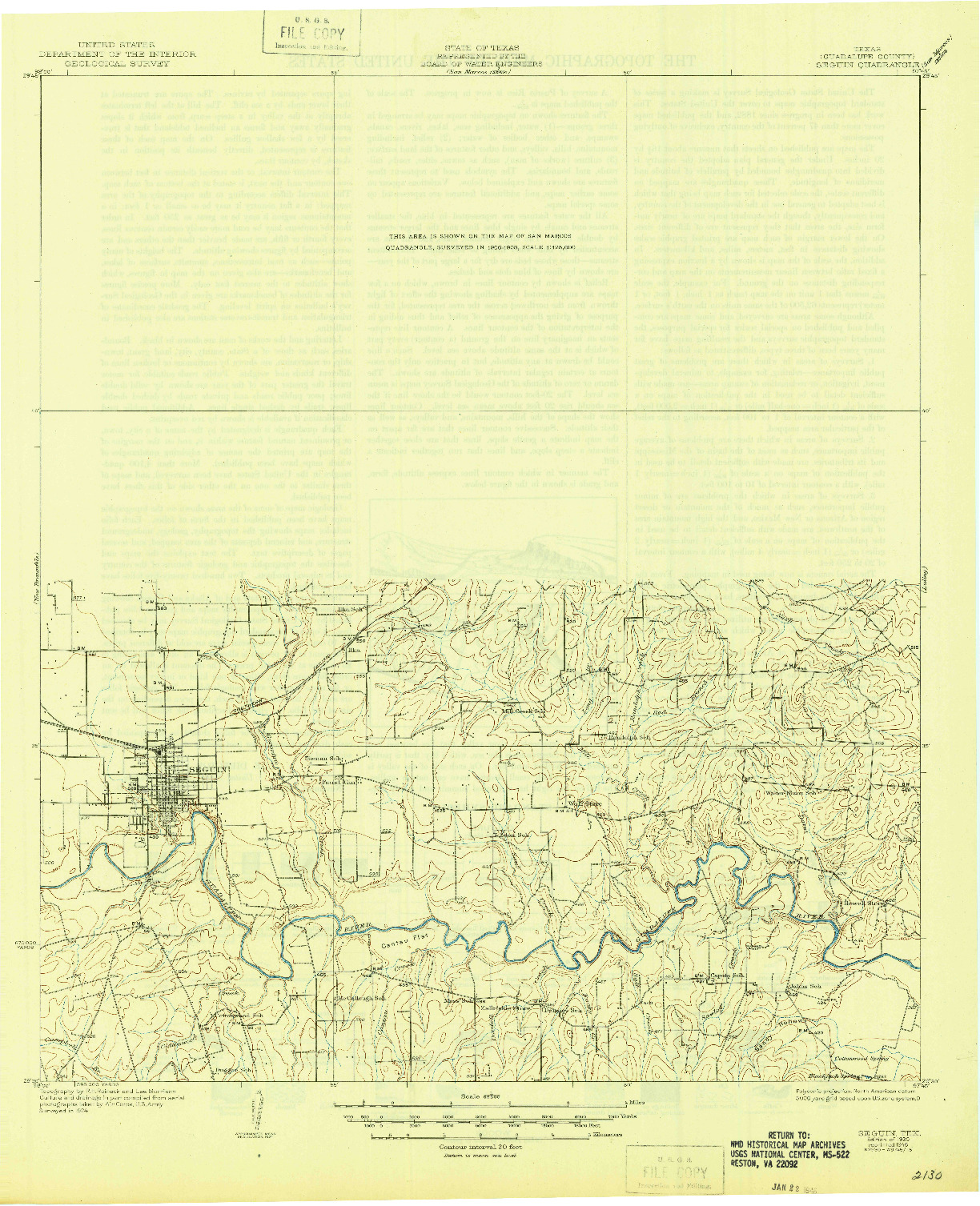USGS 1:62500-SCALE QUADRANGLE FOR SEGUIN, TX 1930