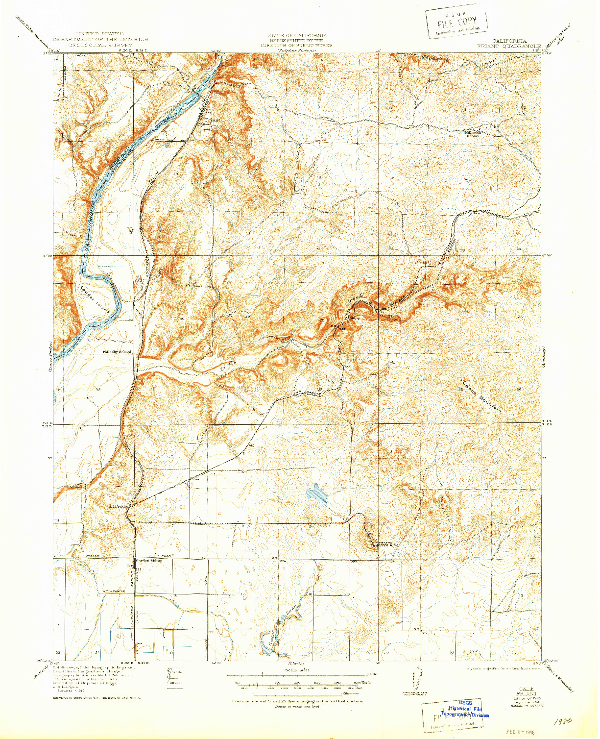 USGS 1:31680-SCALE QUADRANGLE FOR FRIANT, CA 1922