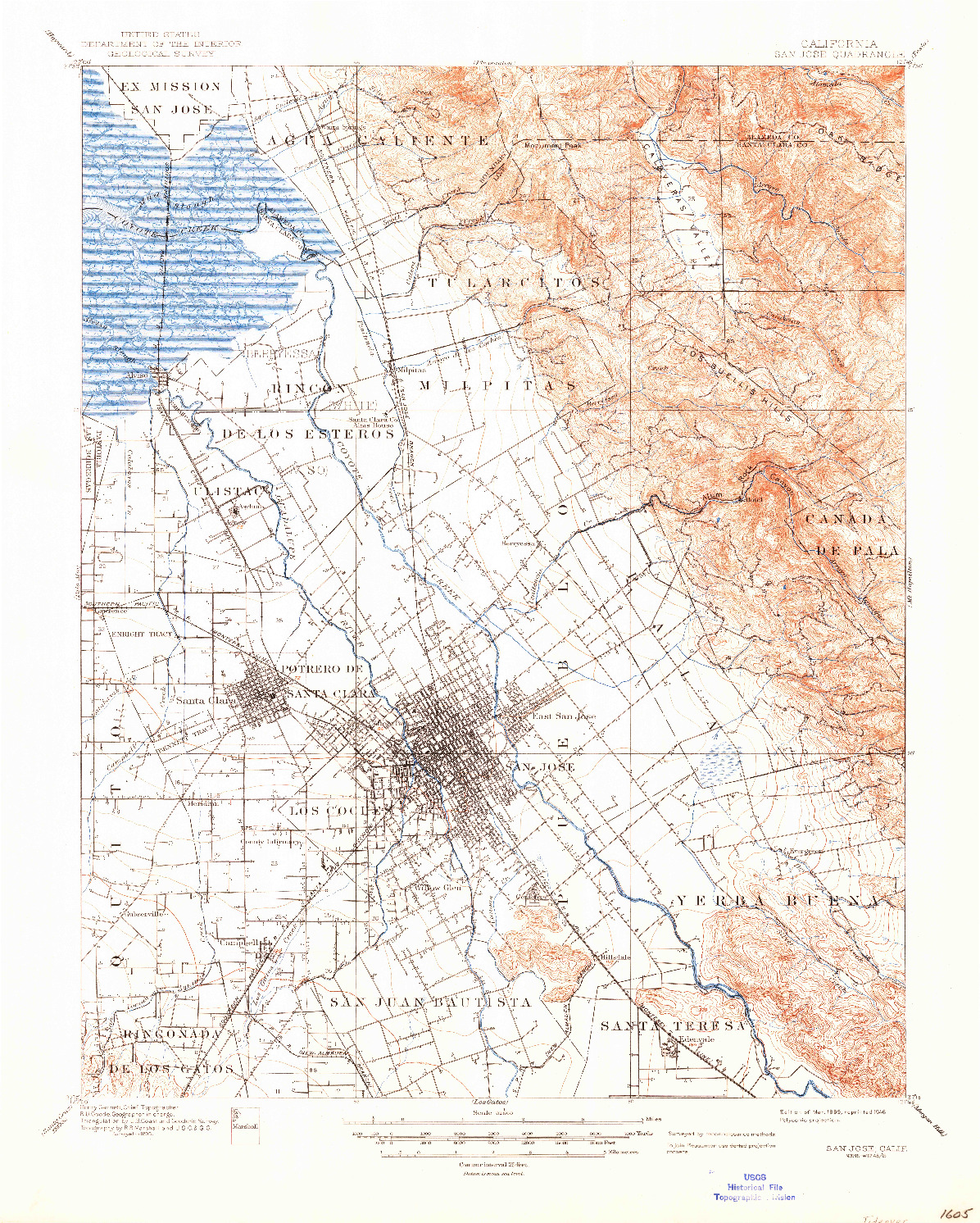 USGS 1:62500-SCALE QUADRANGLE FOR SAN JOSE, CA 1889