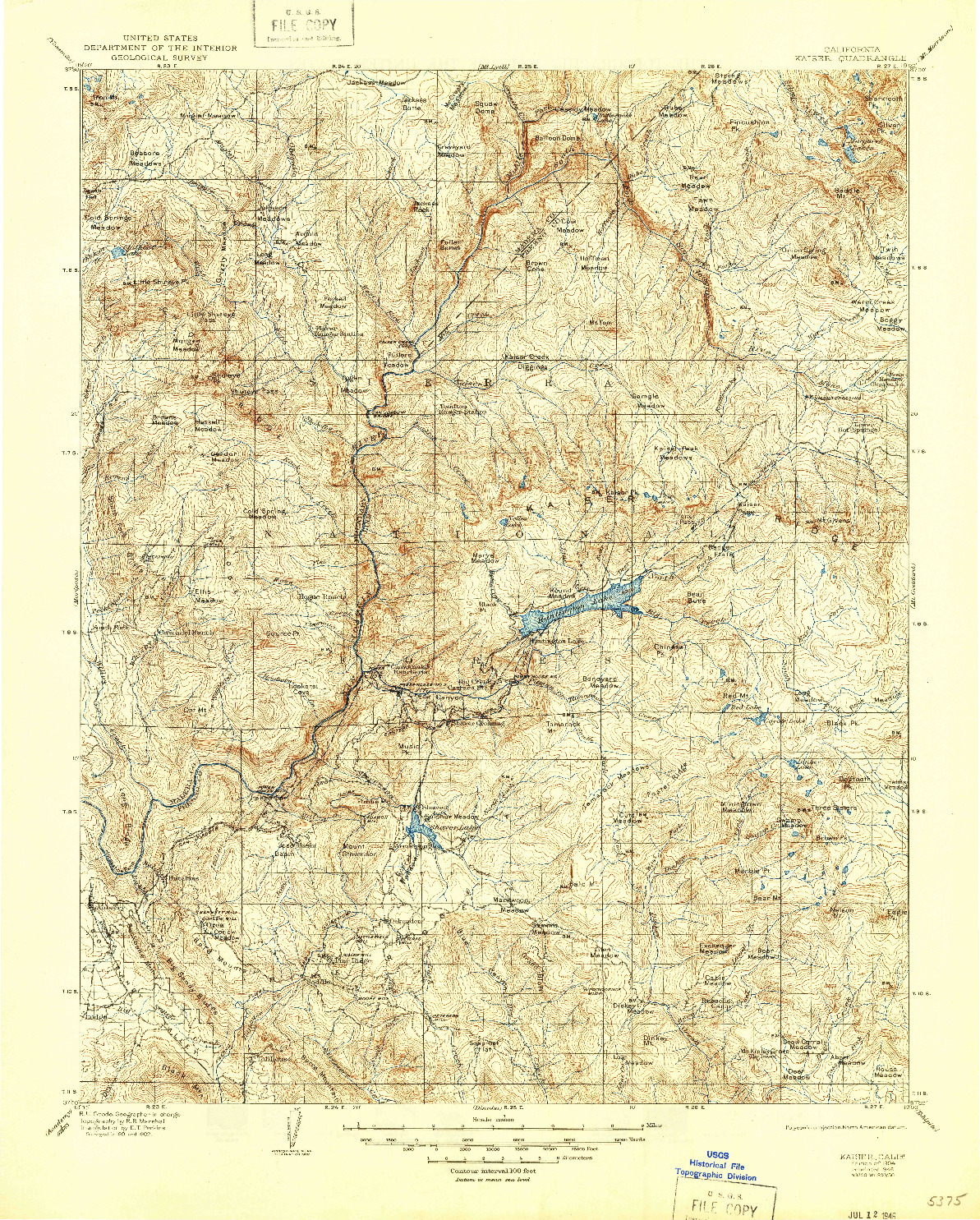 USGS 1:125000-SCALE QUADRANGLE FOR KAISER, CA 1904