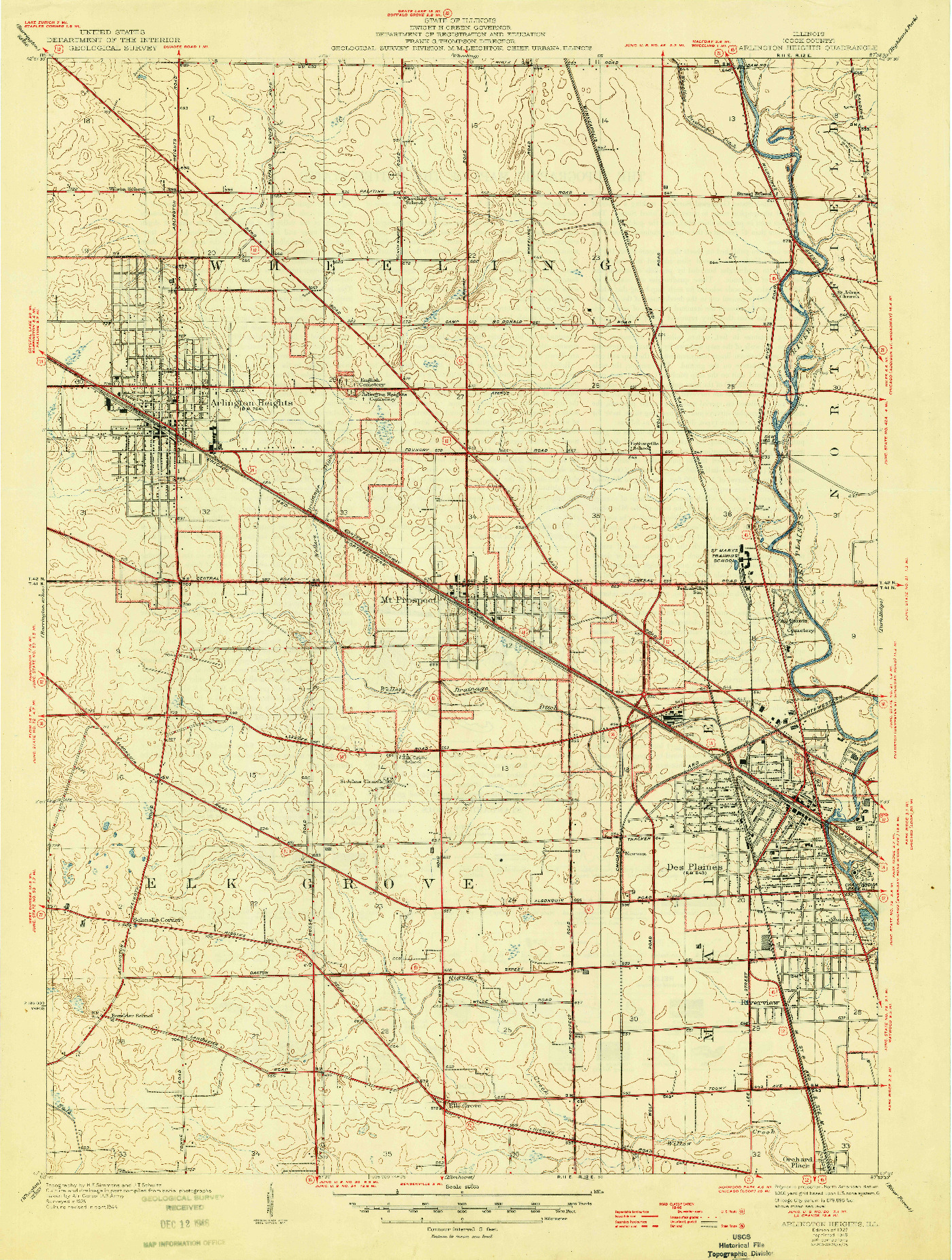 USGS 1:24000-SCALE QUADRANGLE FOR ARLINGTON HEIGHTS, IL 1927