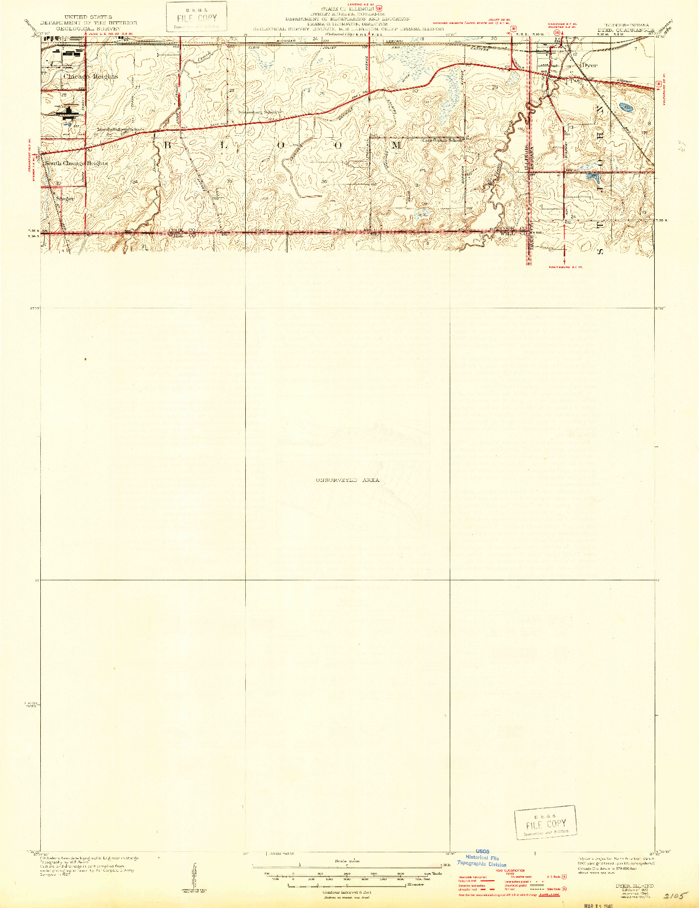 USGS 1:24000-SCALE QUADRANGLE FOR DYER, IL 1929
