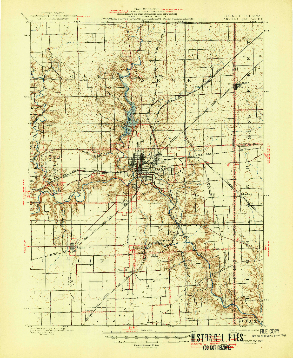 USGS 1:62500-SCALE QUADRANGLE FOR DANVILLE, IL 1900