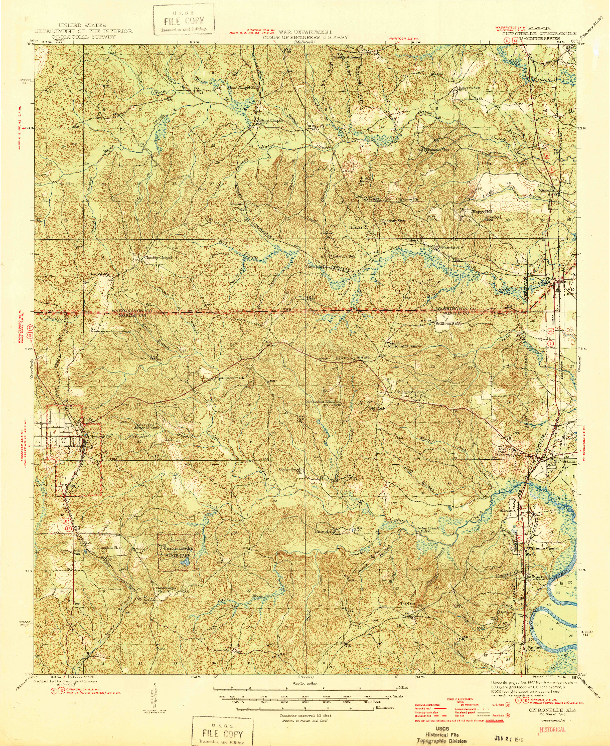 USGS 1:62500-SCALE QUADRANGLE FOR CITRONELLE, AL 1946