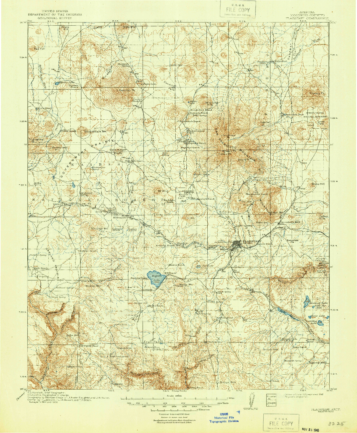 USGS 1:125000-SCALE QUADRANGLE FOR FLAGSTAFF, AZ 1912