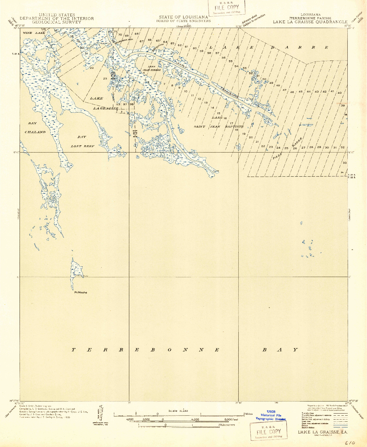 USGS 1:31680-SCALE QUADRANGLE FOR LAKE LA GRAISSE, LA 1946