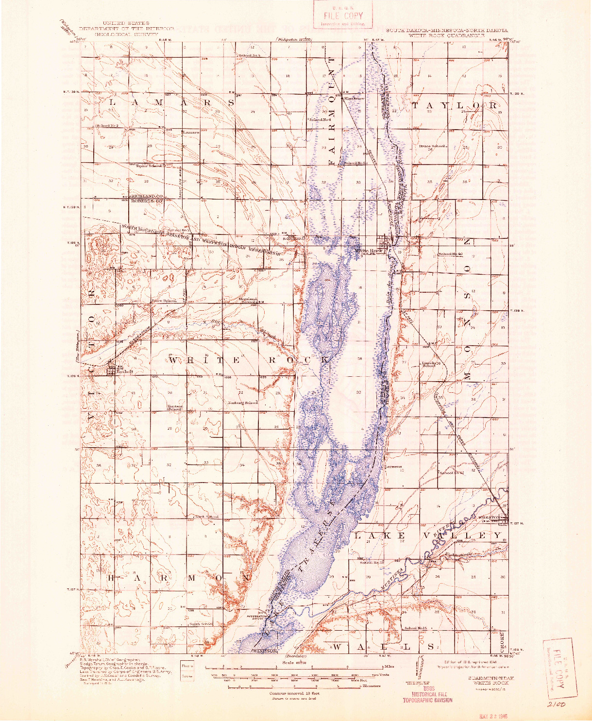 USGS 1:62500-SCALE QUADRANGLE FOR WHITE ROCK, SD 1918