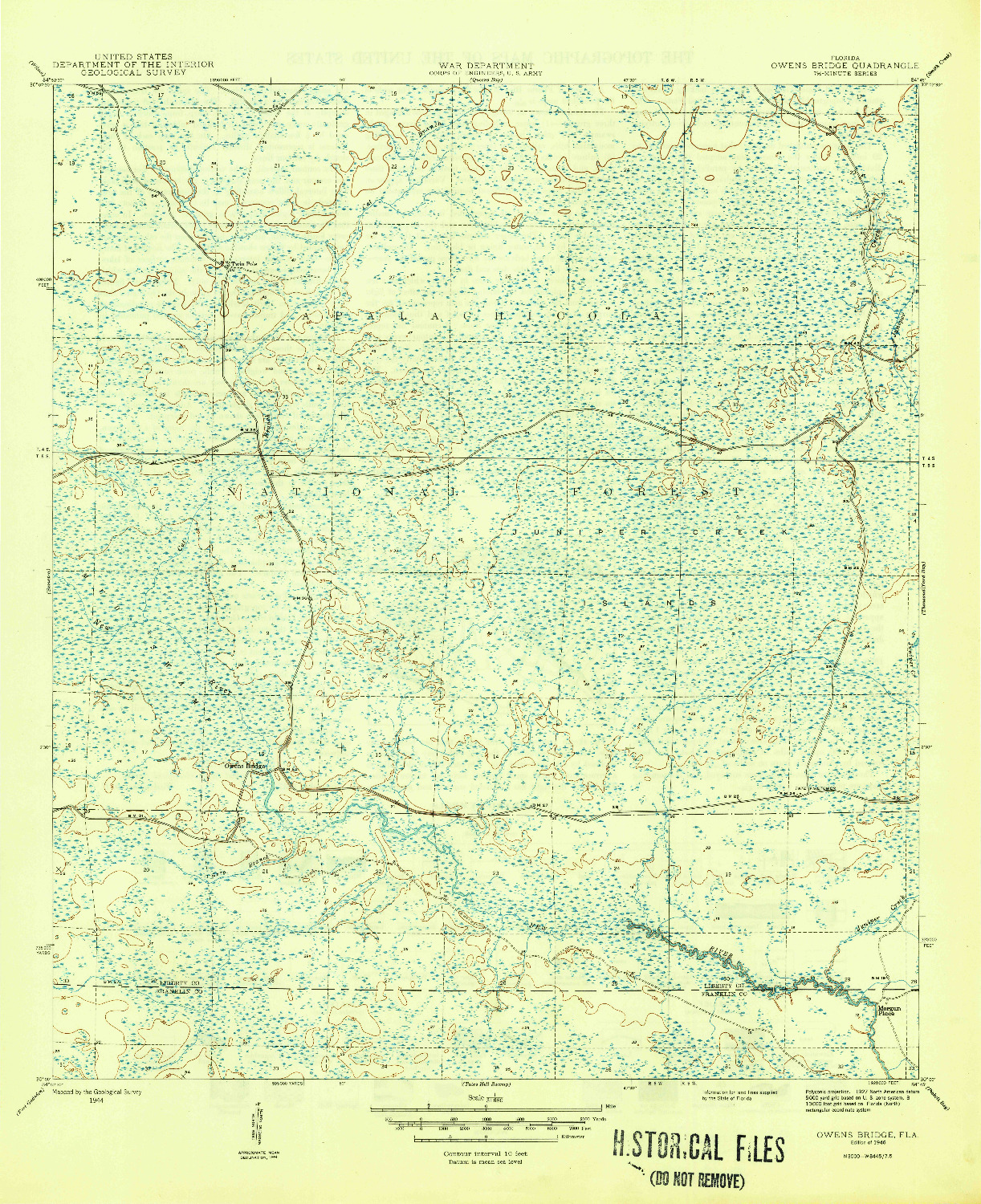 USGS 1:31680-SCALE QUADRANGLE FOR OWENS BRIDGE, FL 1946