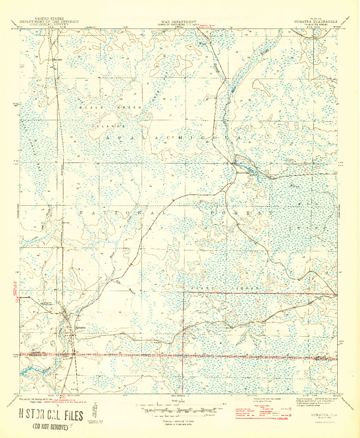 USGS 1:31680-SCALE QUADRANGLE FOR SUMATRA, FL 1946