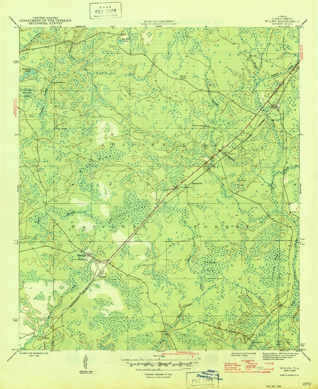 USGS 1:31680-SCALE QUADRANGLE FOR WILMA, FL 1946
