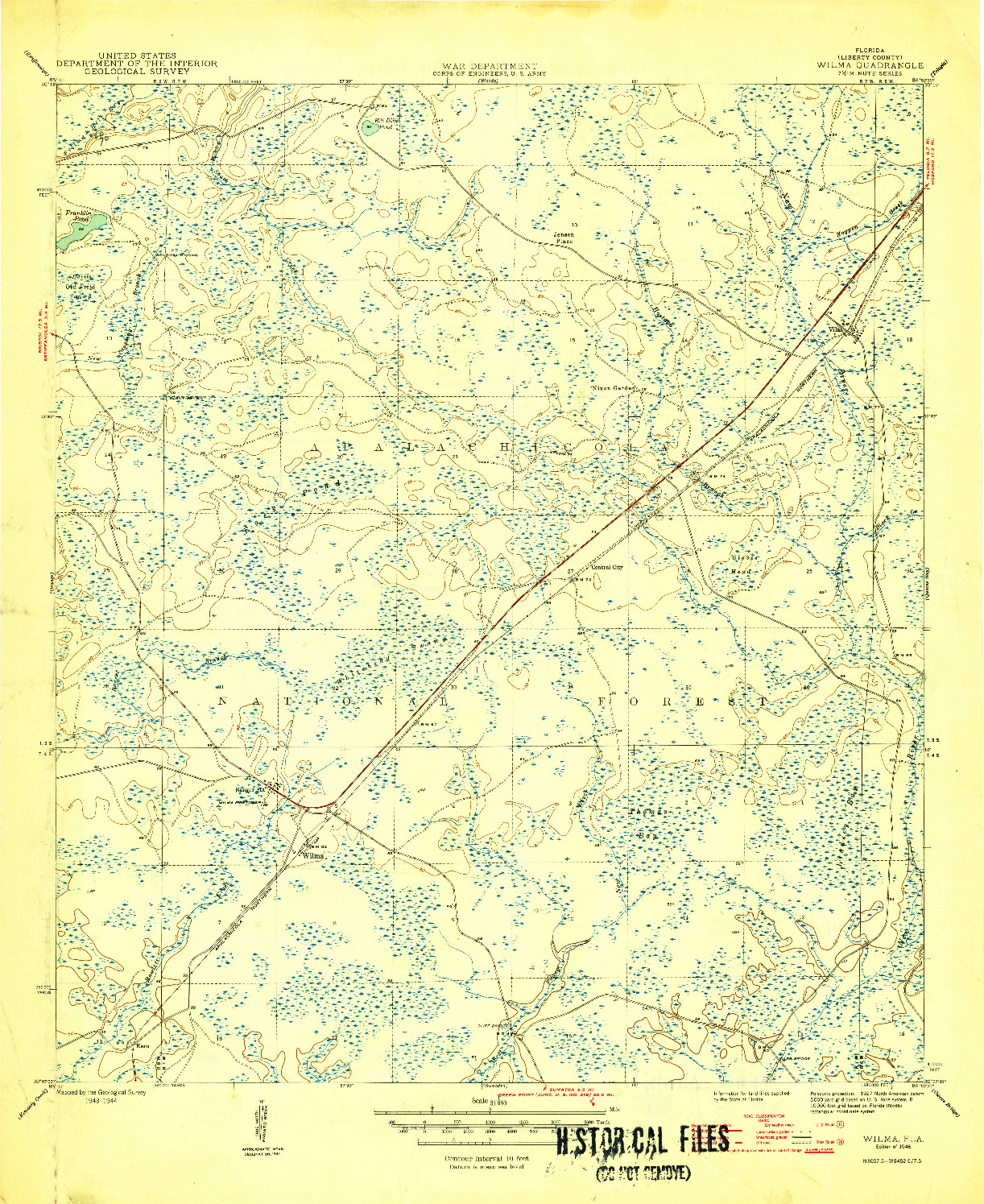 USGS 1:31680-SCALE QUADRANGLE FOR WILMA, FL 1946