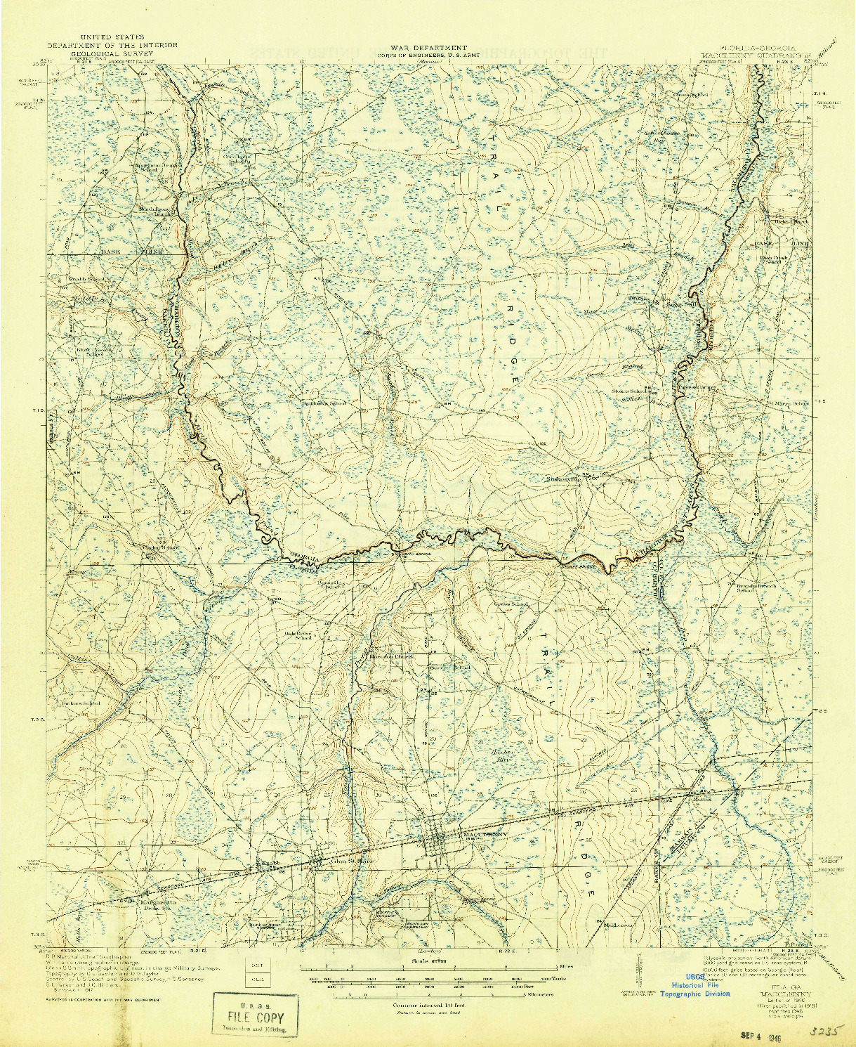 USGS 1:62500-SCALE QUADRANGLE FOR MACCLENNY, FL 1918