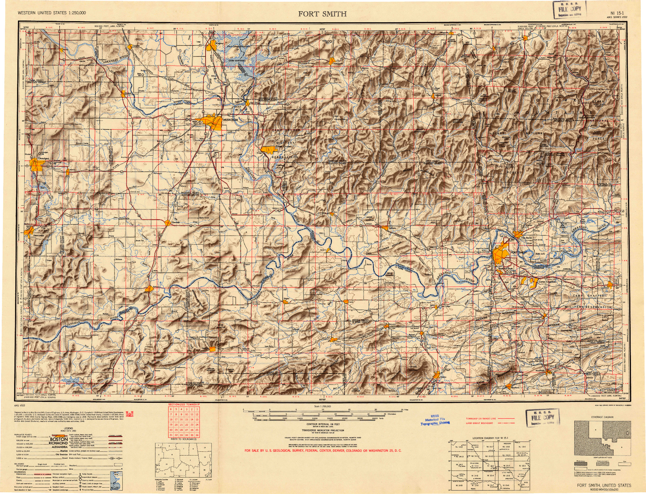 USGS 1:250000-SCALE QUADRANGLE FOR FORT SMITH, AR 1946