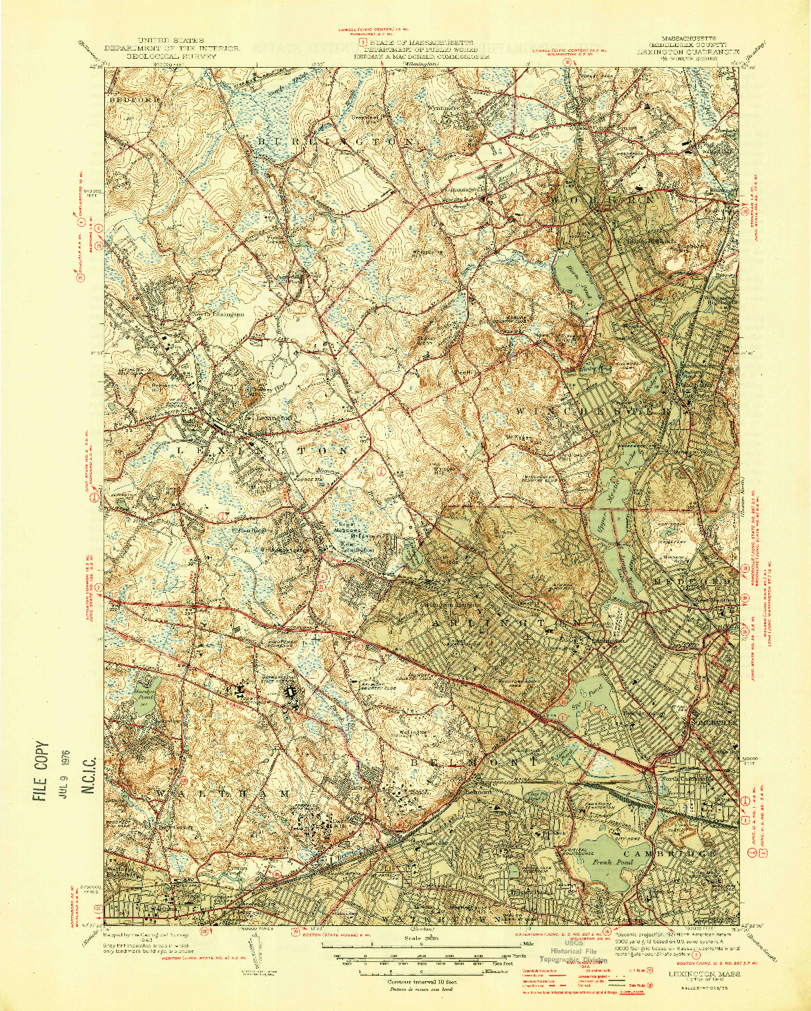 USGS 1:31680-SCALE QUADRANGLE FOR LEXINGTON, MA 1946