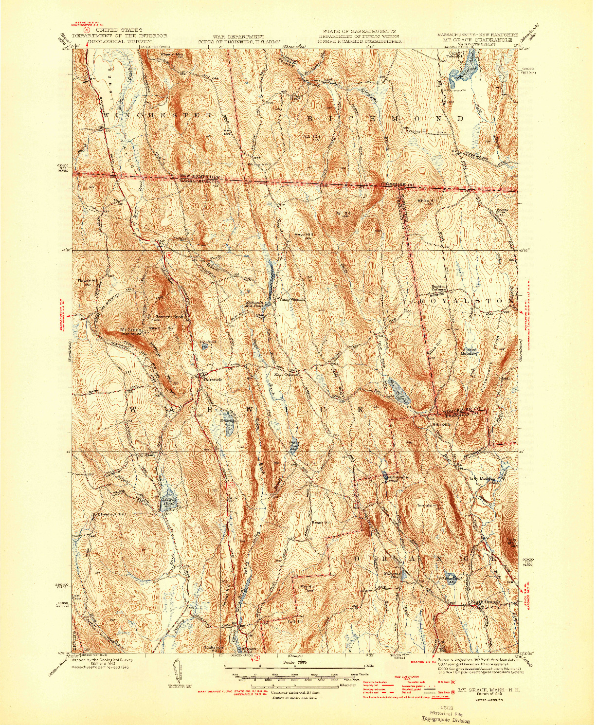 USGS 1:31680-SCALE QUADRANGLE FOR MT GRACE, MA 1946