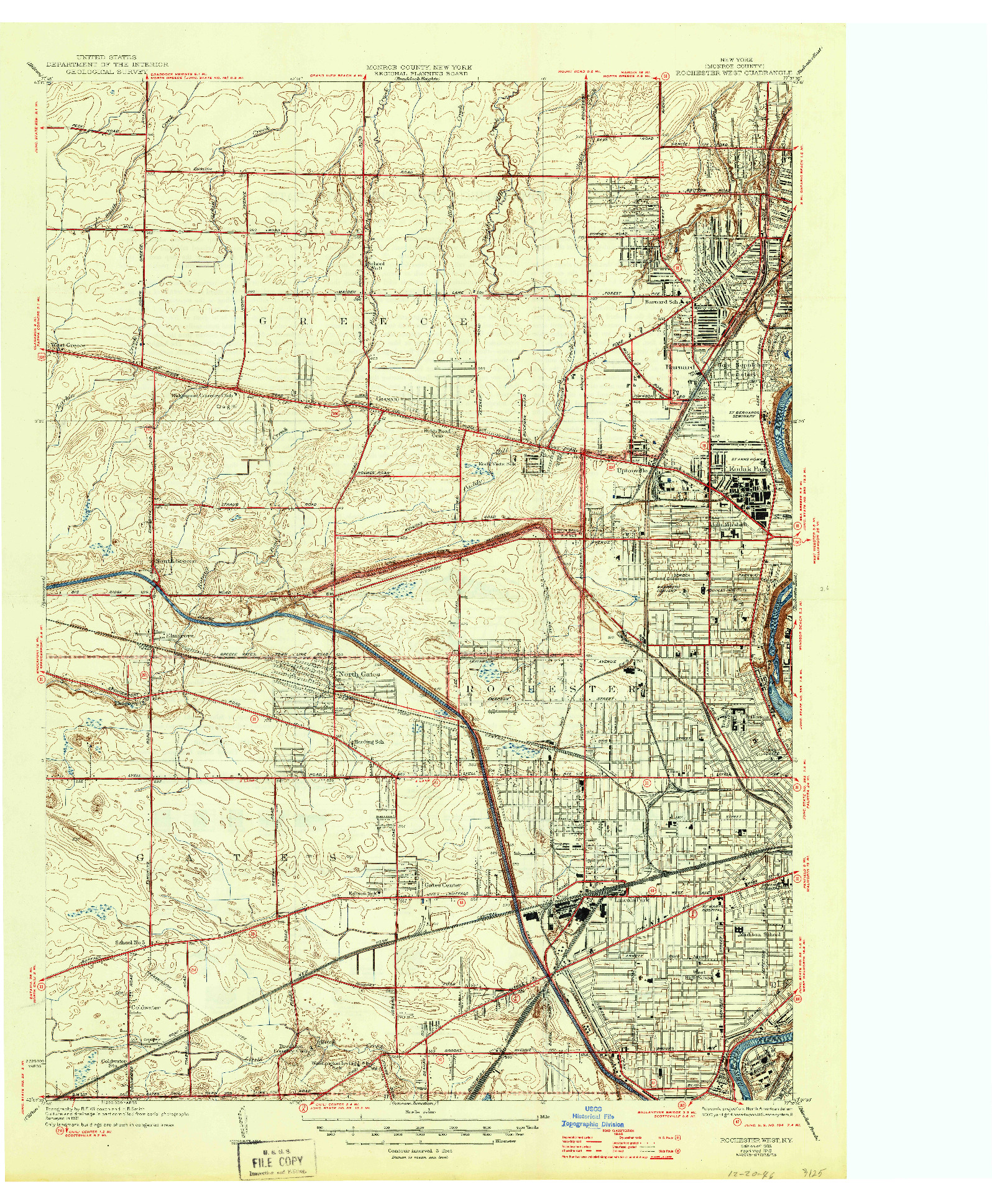 USGS 1:24000-SCALE QUADRANGLE FOR ROCHESTER WEST, NY 1935