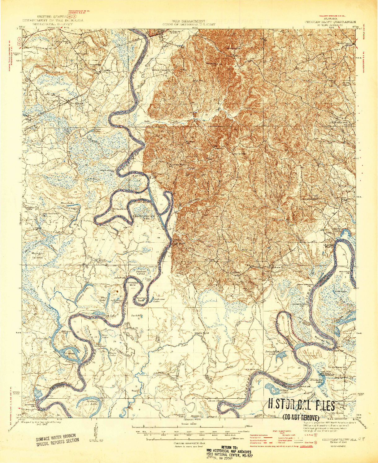 USGS 1:62500-SCALE QUADRANGLE FOR CHOCTAW BLUFF, AL 1946