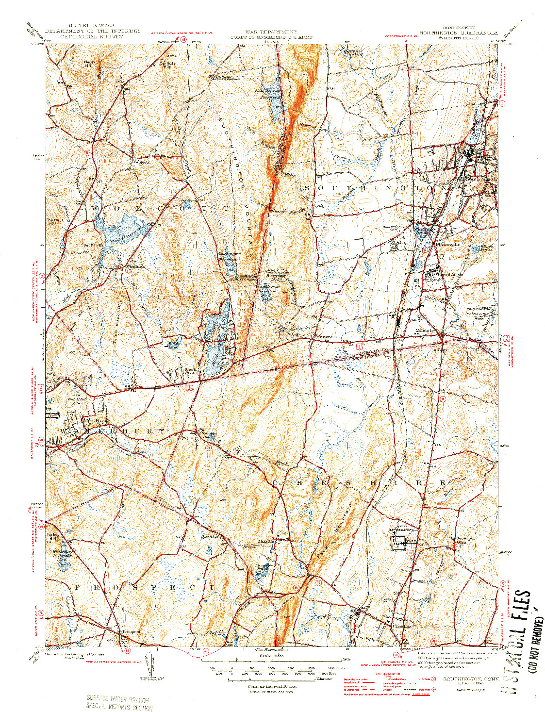 USGS 1:31680-SCALE QUADRANGLE FOR SOUTHINGTON, CT 1946