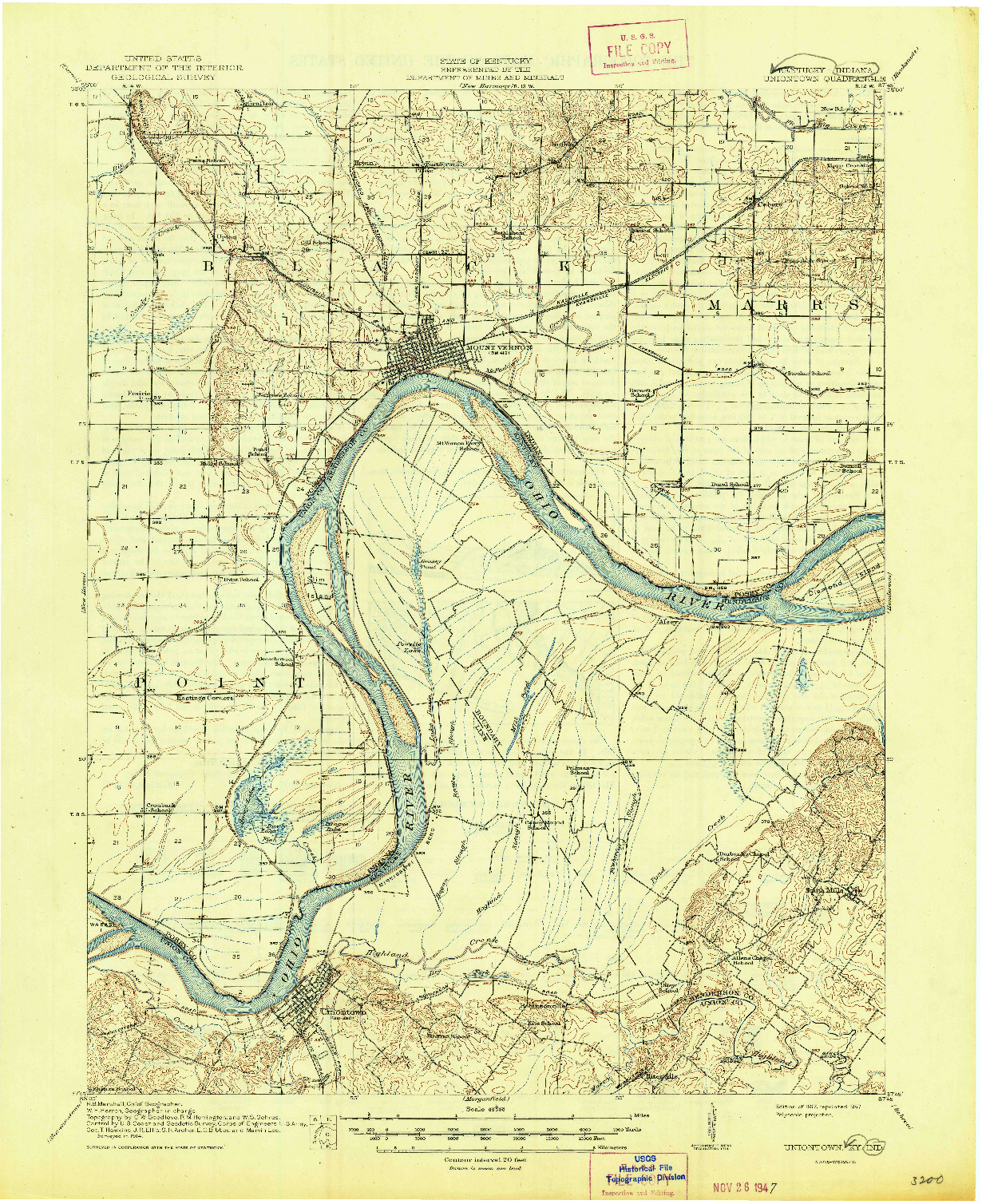 USGS 1:62500-SCALE QUADRANGLE FOR UNIONTOWN, IN 1917
