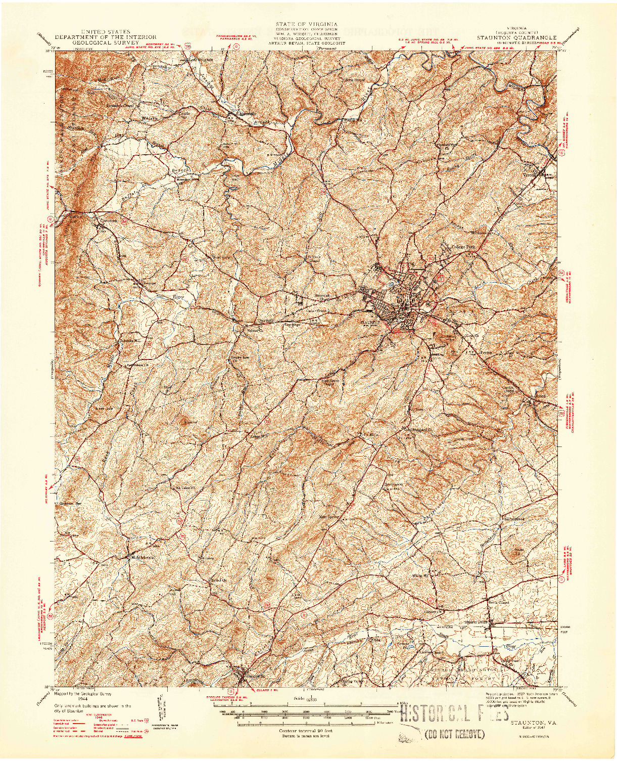 USGS 1:62500-SCALE QUADRANGLE FOR STAUNTON, VA 1947