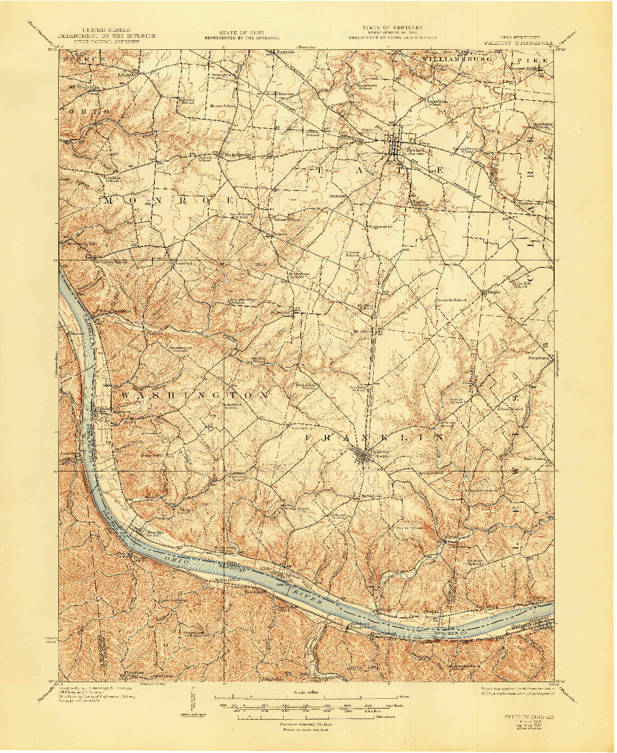 USGS 1:62500-SCALE QUADRANGLE FOR FELICITY, OH 1931