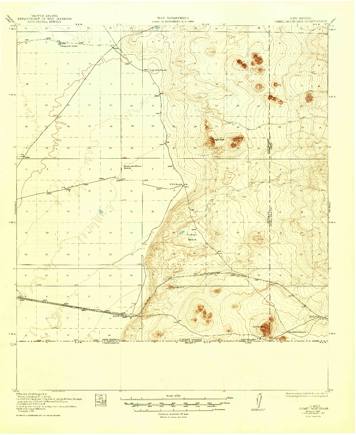 USGS 1:62500-SCALE QUADRANGLE FOR CAMEL MOUNTAIN, NM 1917