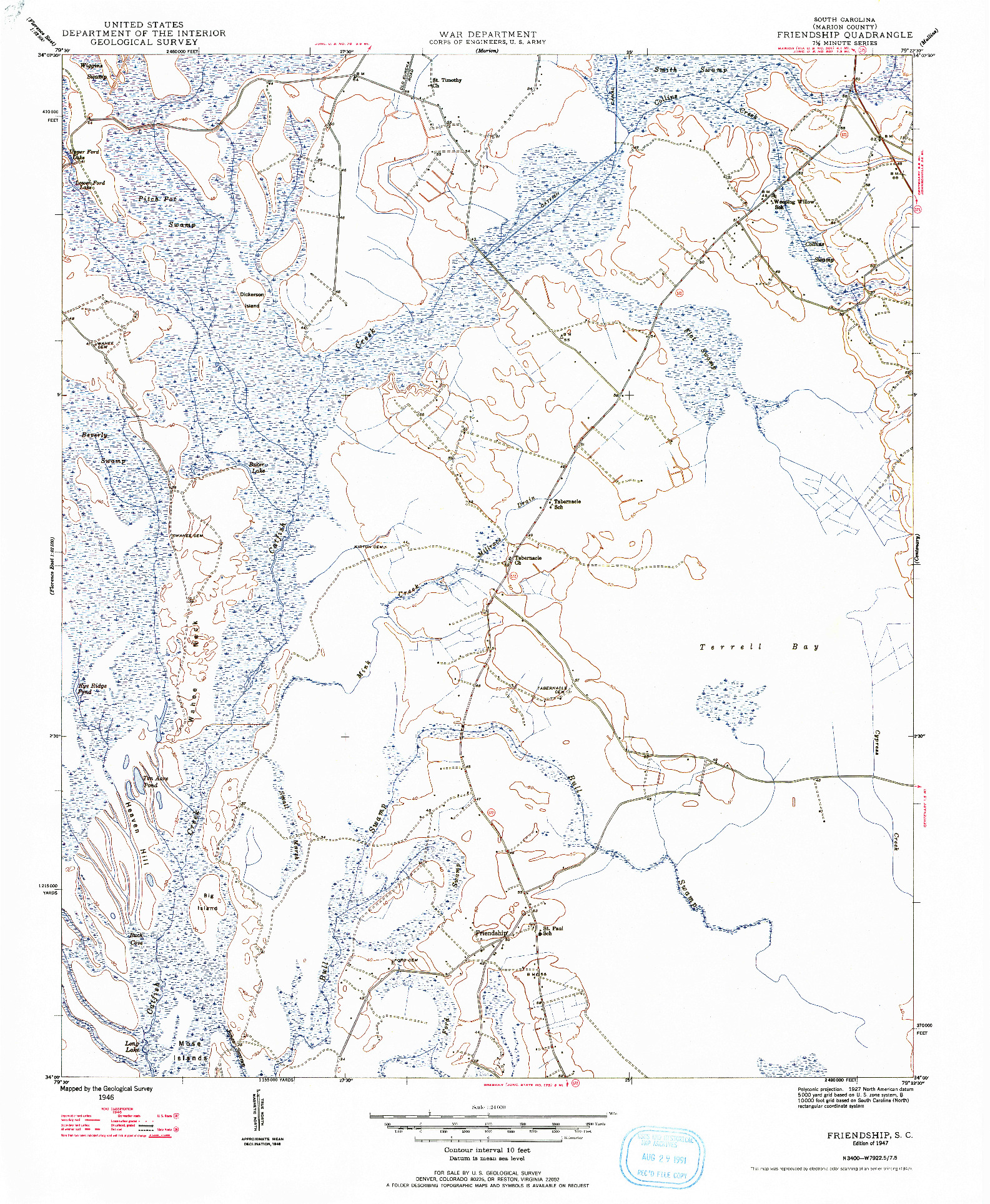 USGS 1:24000-SCALE QUADRANGLE FOR FRIENDSHIP, SC 1947