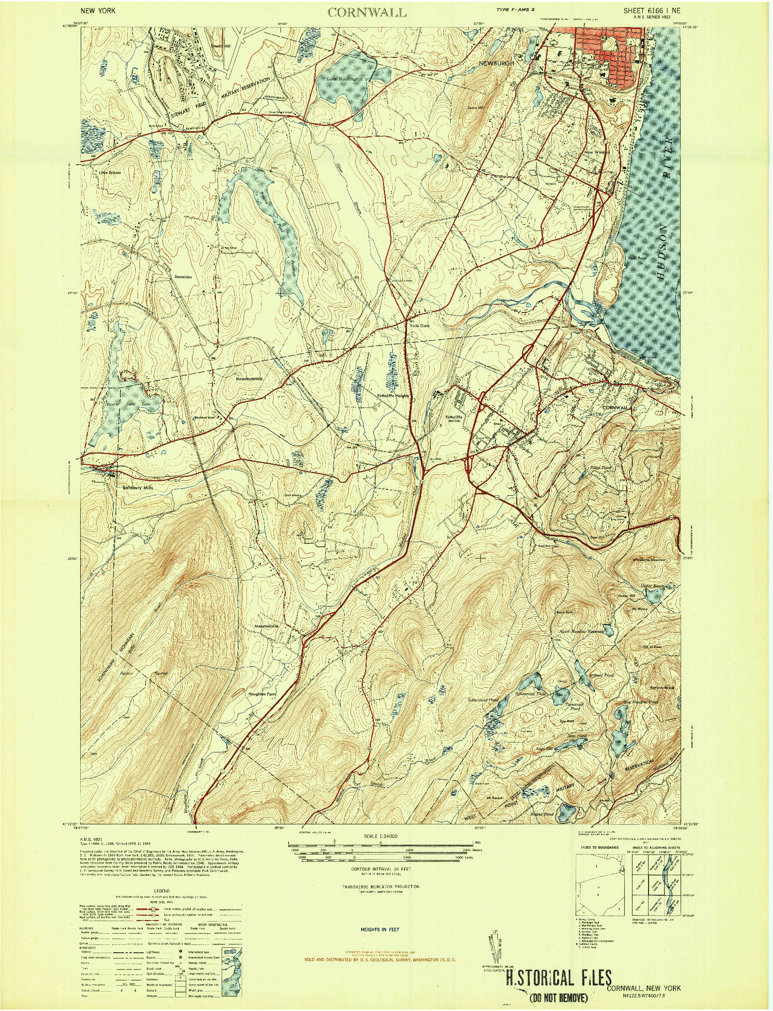 USGS 1:24000-SCALE QUADRANGLE FOR CORNWALL, NY 1947