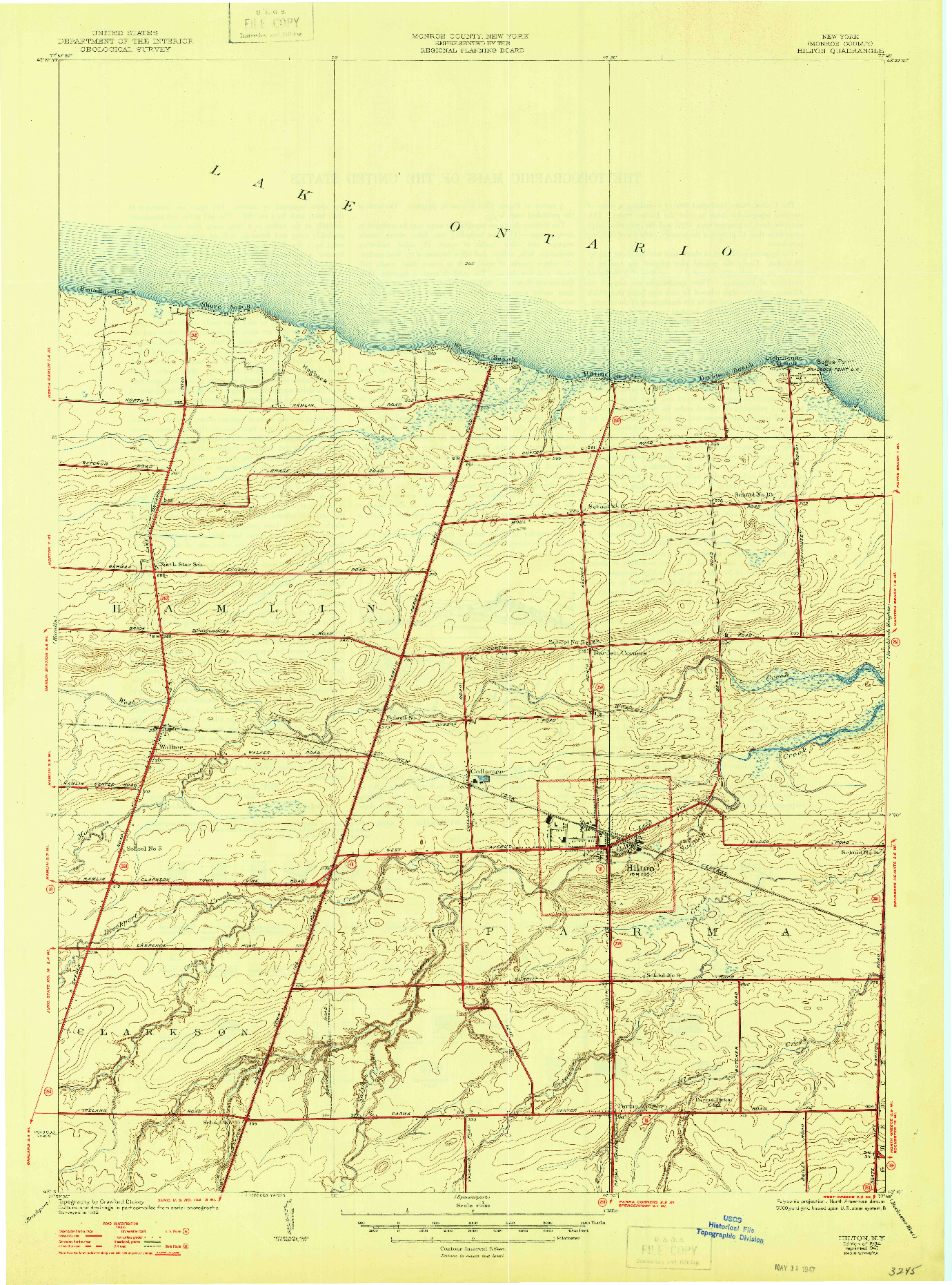 USGS 1:24000-SCALE QUADRANGLE FOR HILTON, NY 1934