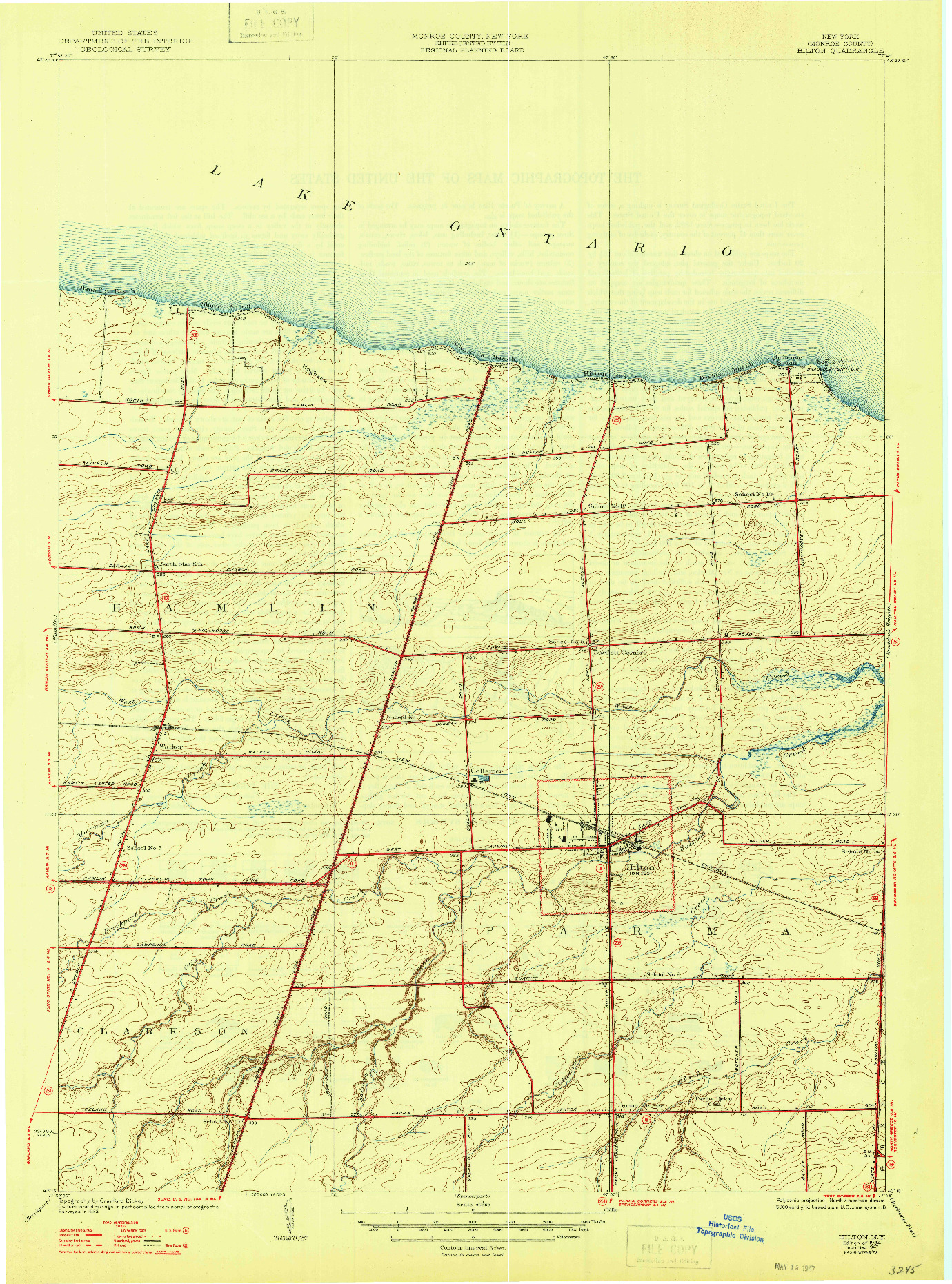 USGS 1:24000-SCALE QUADRANGLE FOR HILTON, NY 1934