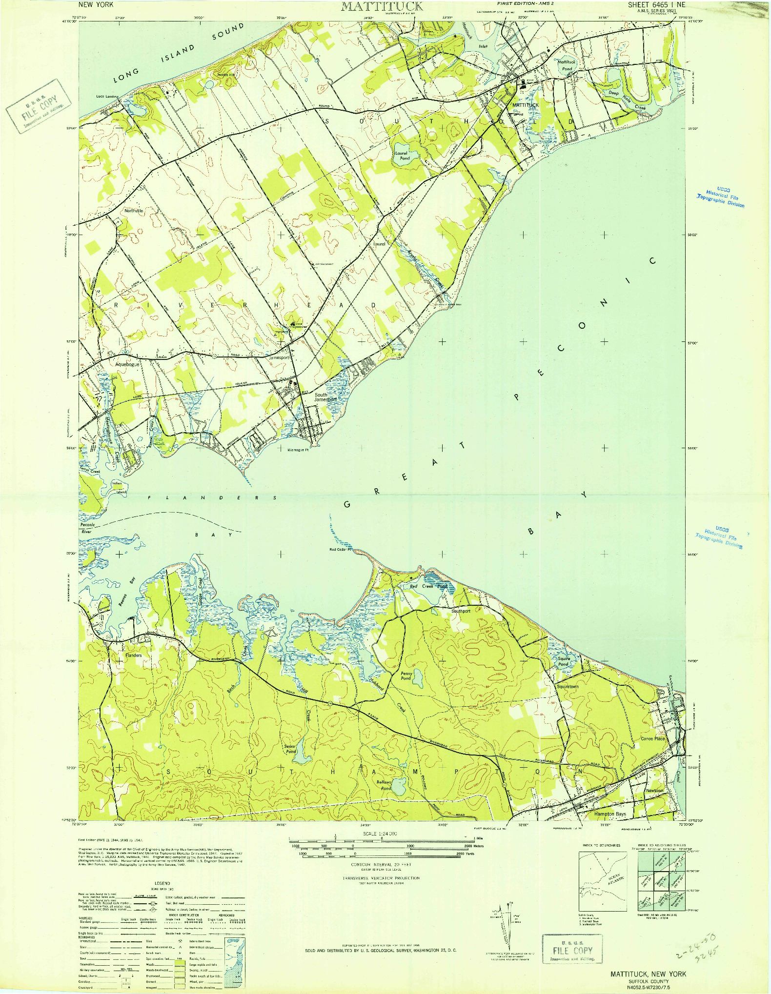 USGS 1:24000-SCALE QUADRANGLE FOR MATTITUCK, NY 1947
