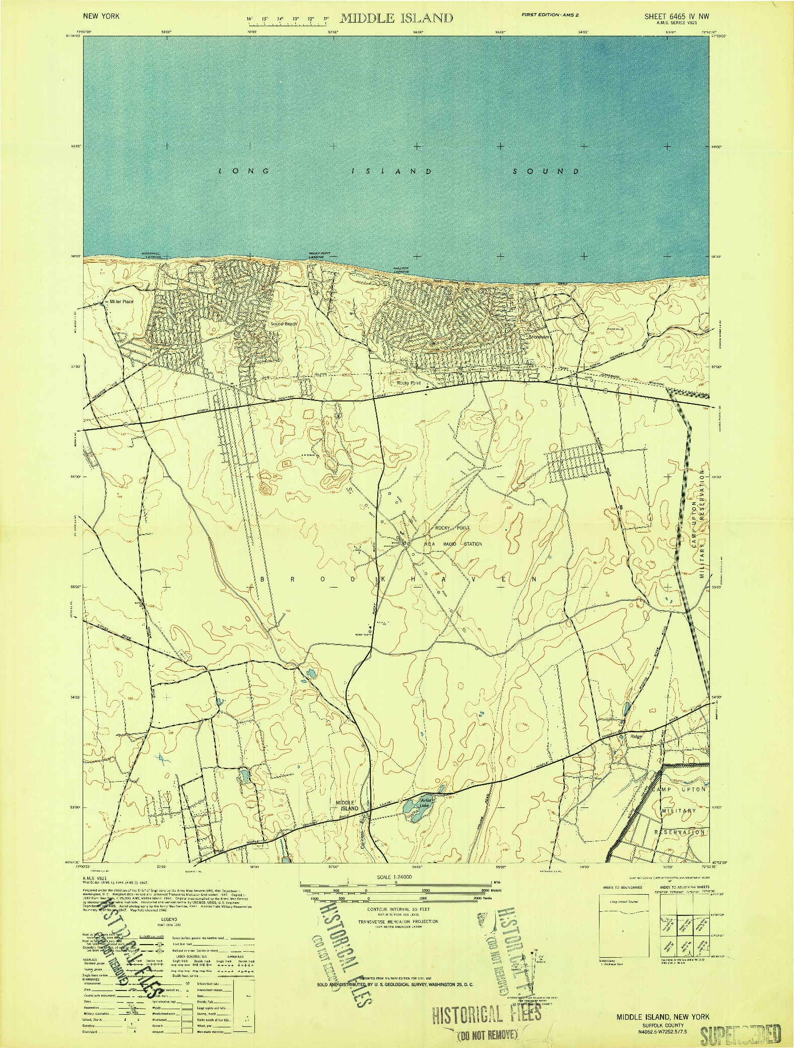 USGS 1:24000-SCALE QUADRANGLE FOR MIDDLE ISLAND, NY 1947