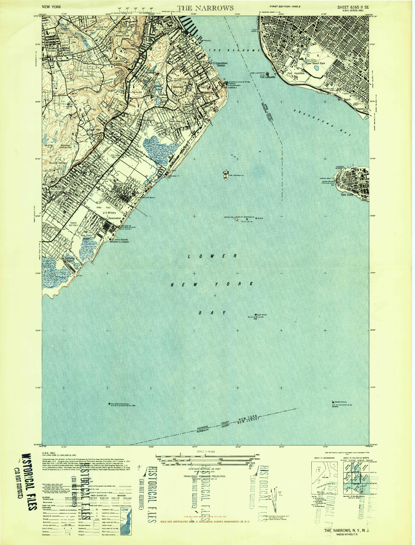 USGS 1:24000-SCALE QUADRANGLE FOR THE NARROWS, NY 1947