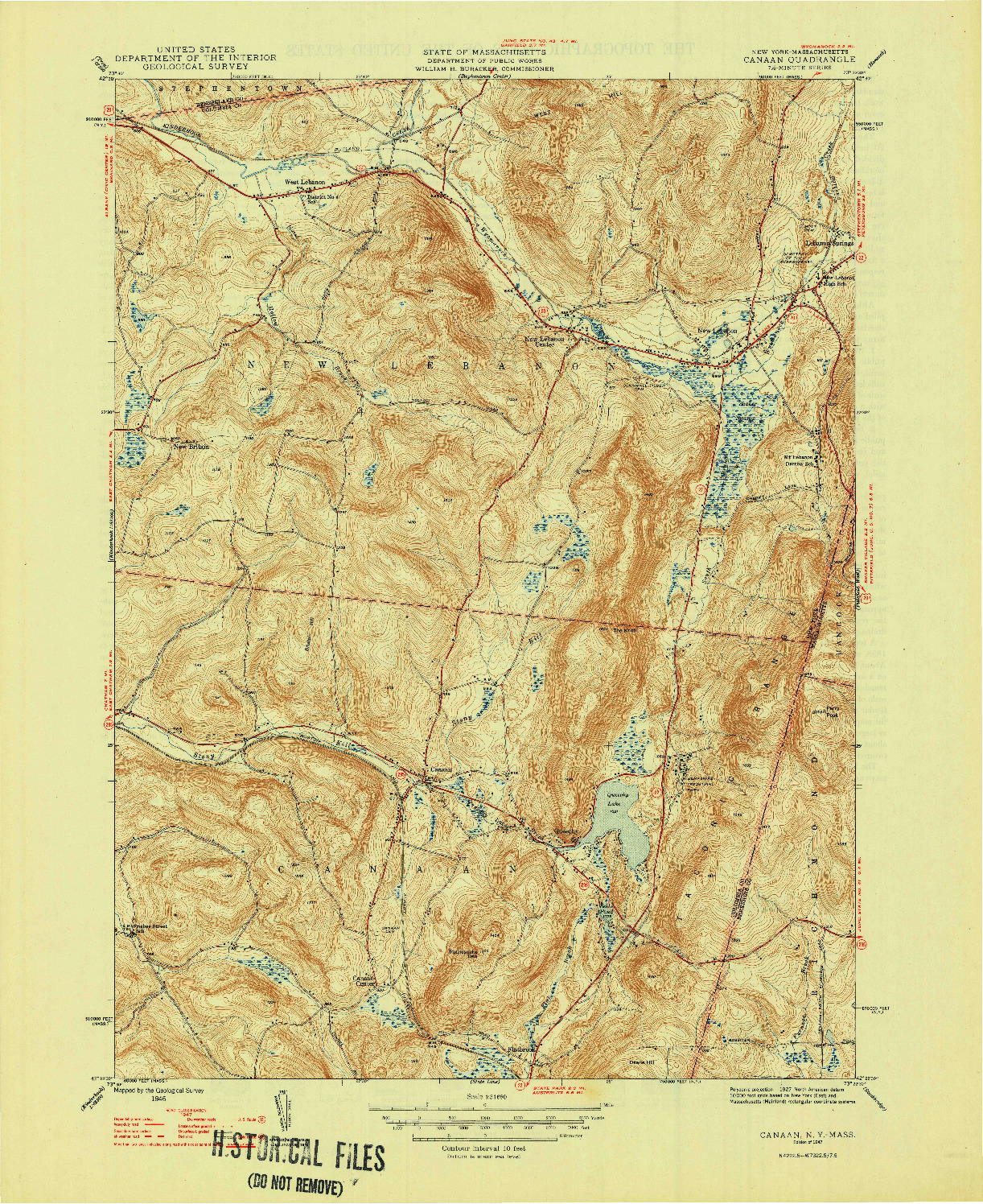 USGS 1:31680-SCALE QUADRANGLE FOR CANAAN, NY 1947