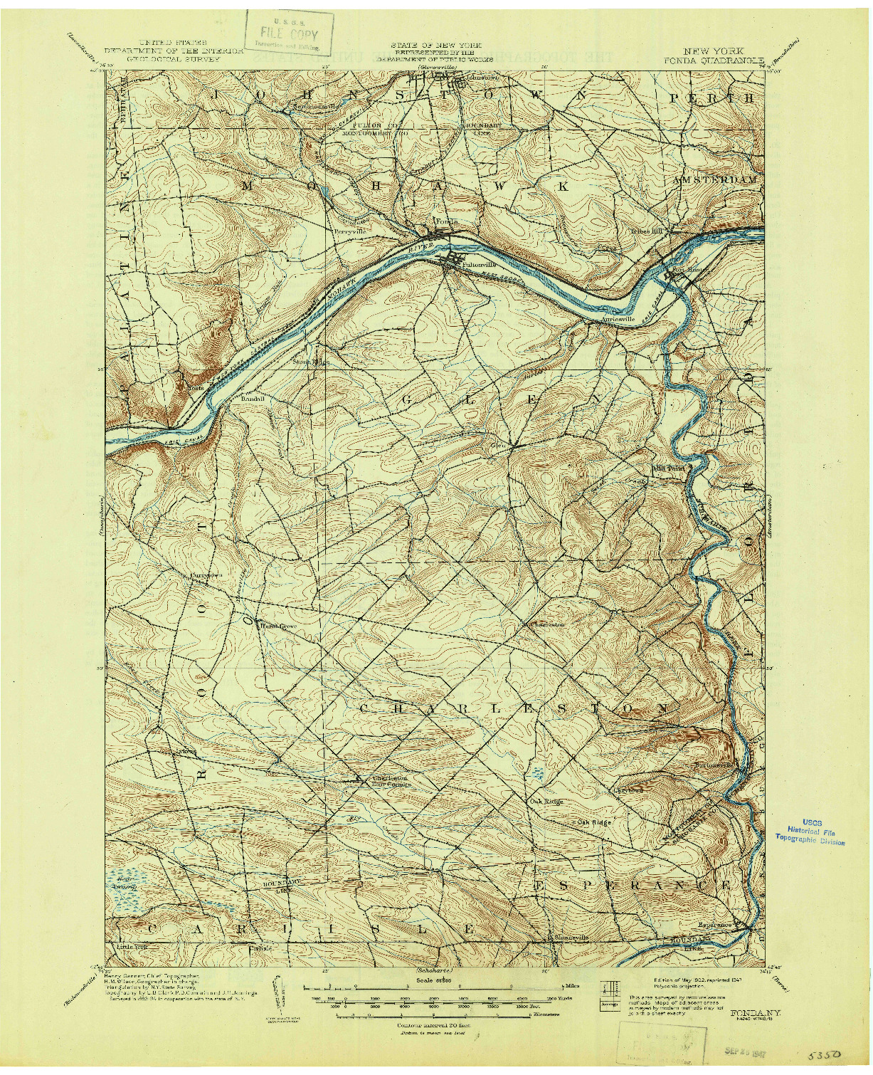 USGS 1:62500-SCALE QUADRANGLE FOR FONDA, NY 1902