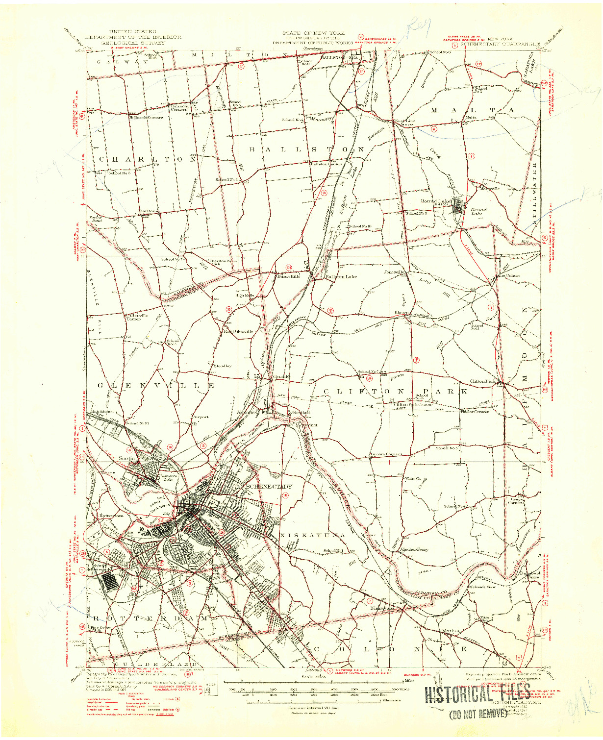 USGS 1:62500-SCALE QUADRANGLE FOR SCHENECTADY, NY 1930