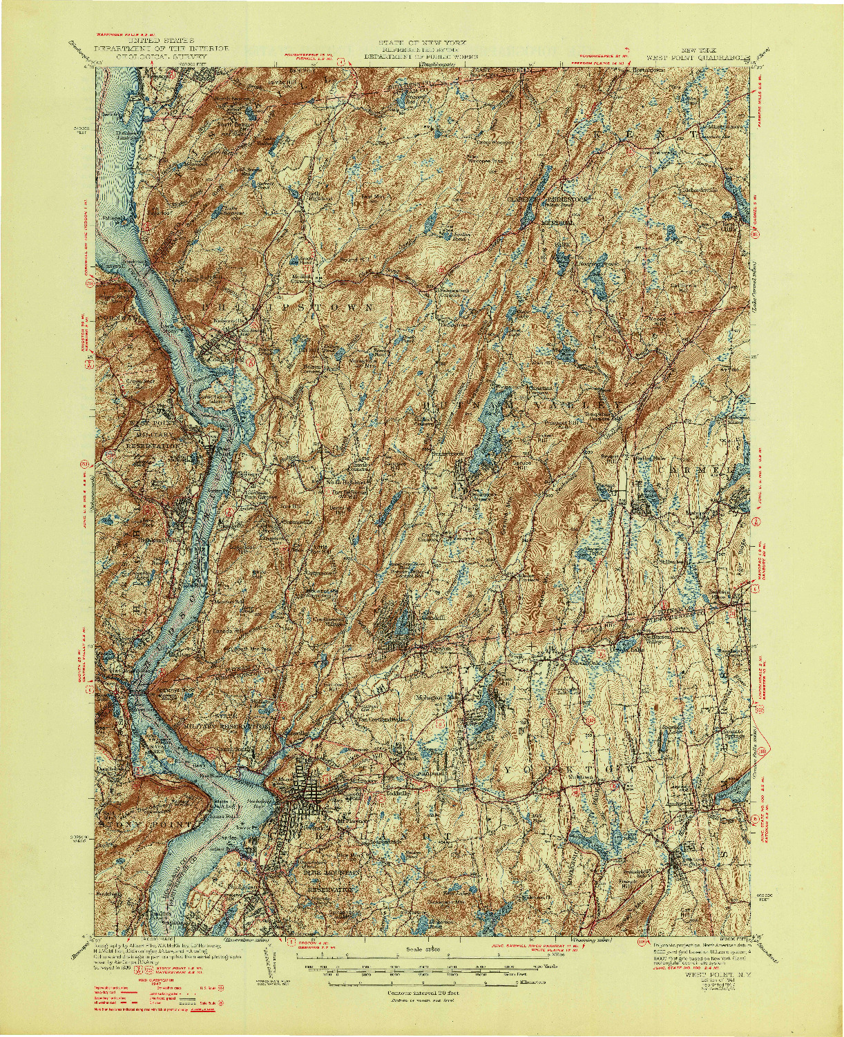 USGS 1:62500-SCALE QUADRANGLE FOR WEST POINT, NY 1947