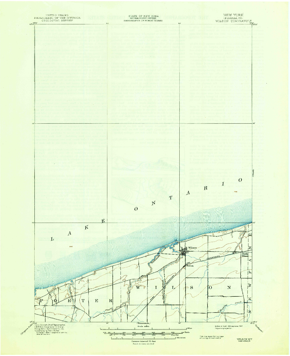 USGS 1:62500-SCALE QUADRANGLE FOR WILSON, NY 1900