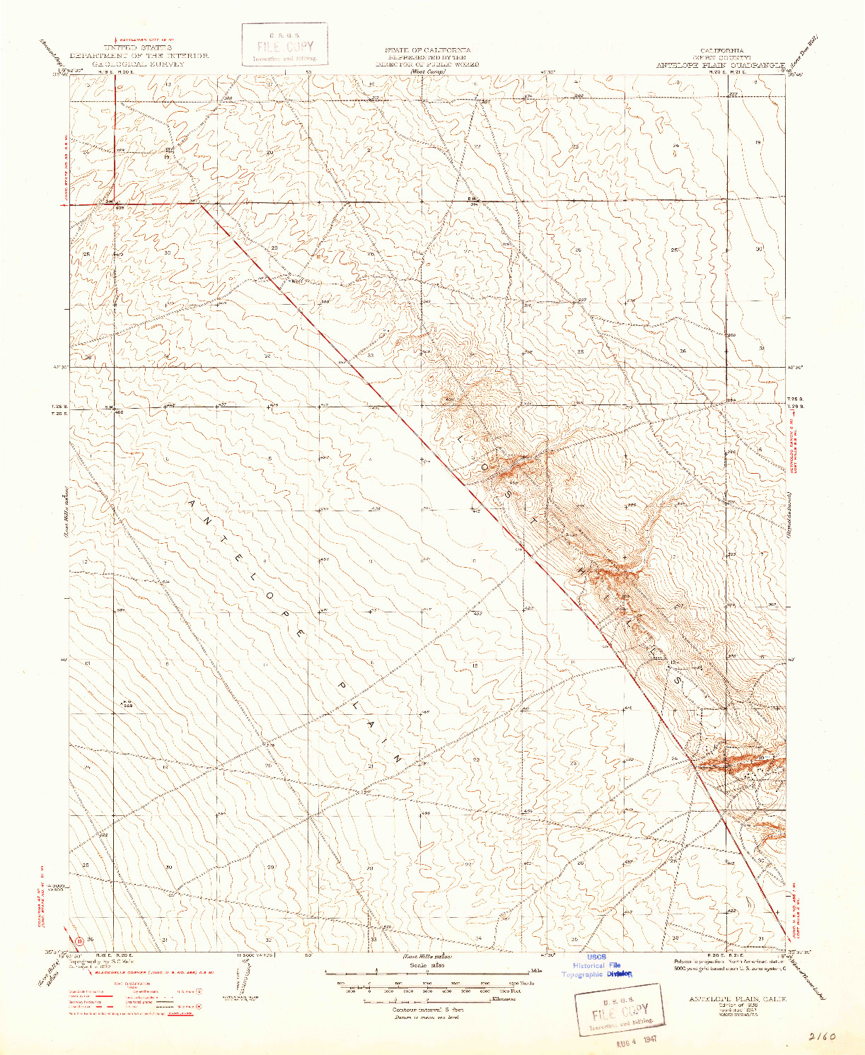 USGS 1:31680-SCALE QUADRANGLE FOR ANTELOPE PLAIN, CA 1936