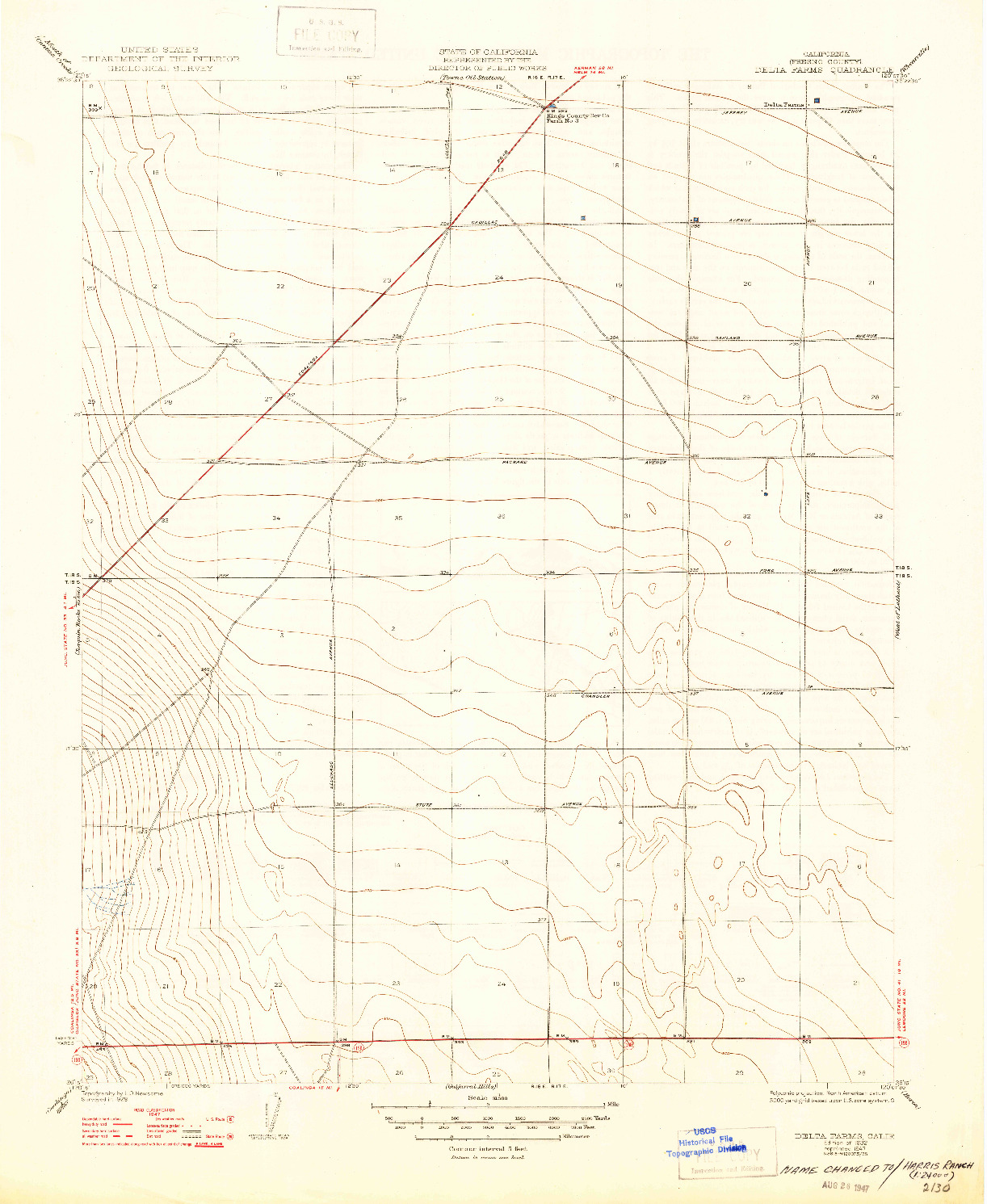 USGS 1:31680-SCALE QUADRANGLE FOR DELTA FARMS, CA 1932